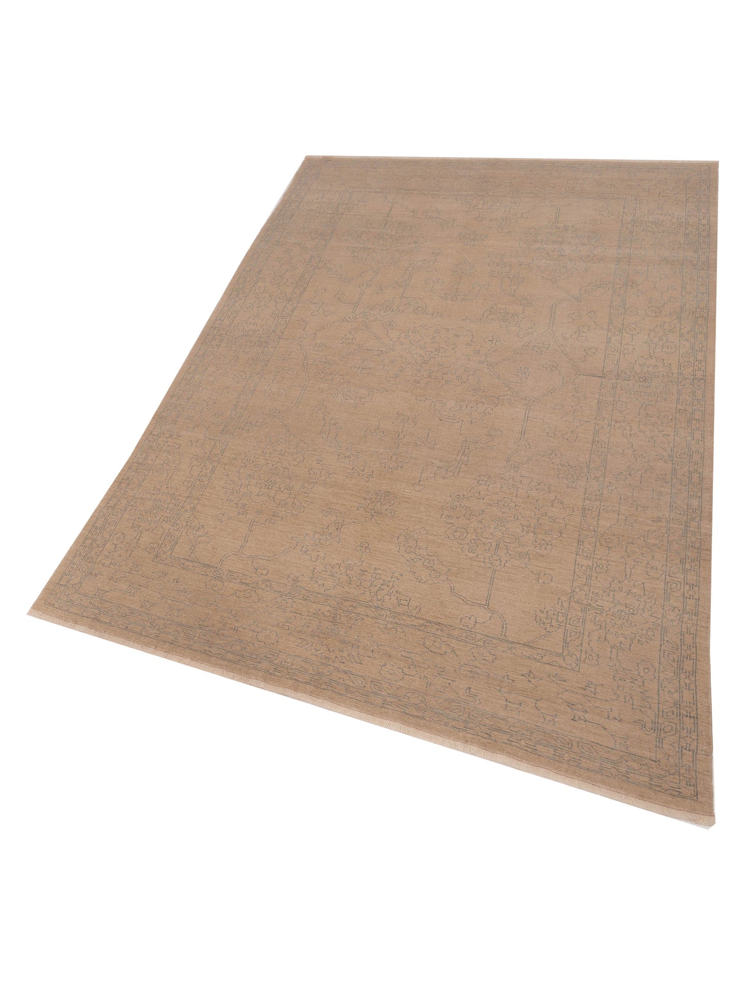 Defne Ruby Ivory Ice Blue 6.7x10 Hand Knotted Rug