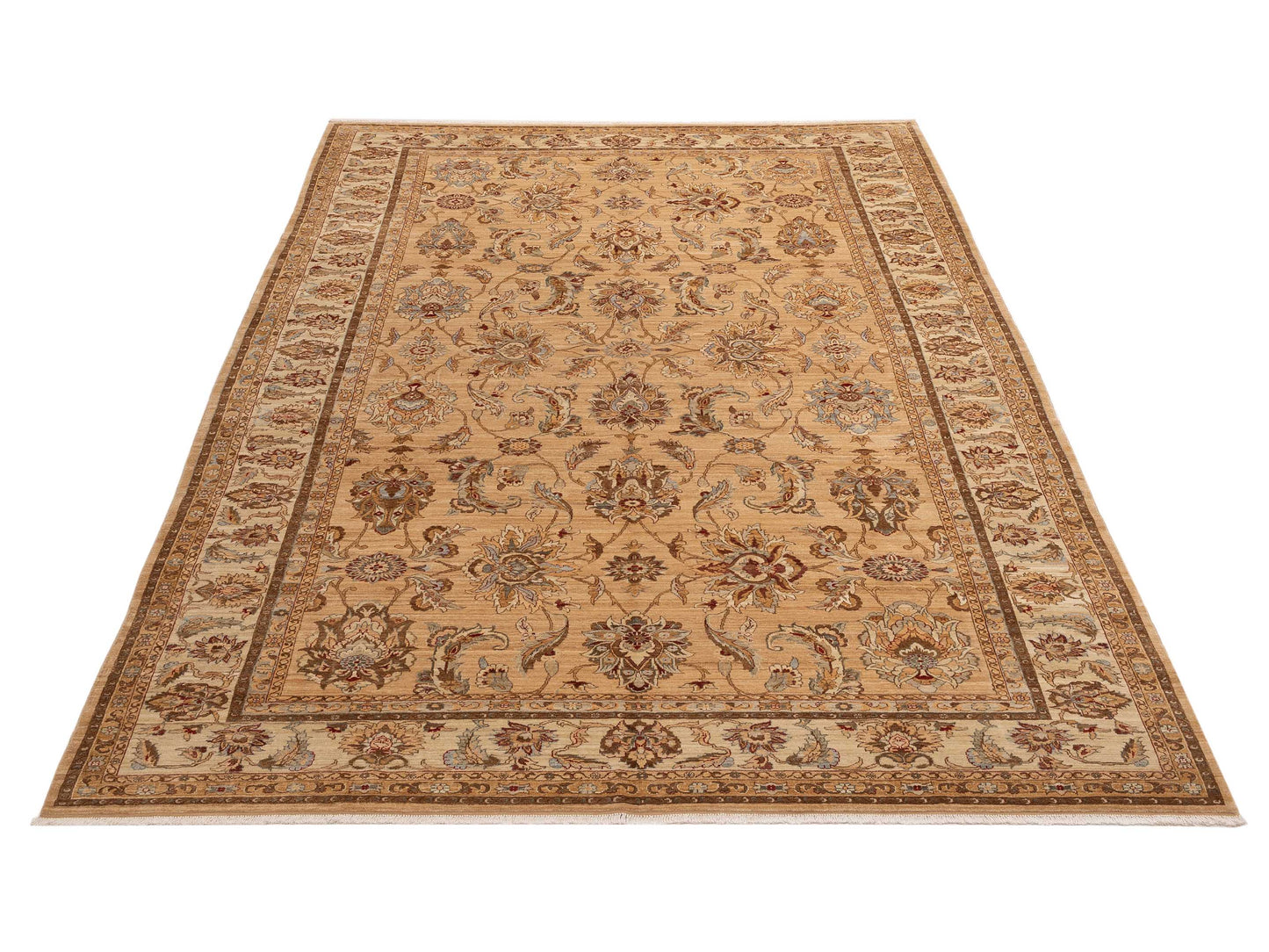 Narin Cemre Gold Ivory 10.3x13.2 Hand Knotted Rug