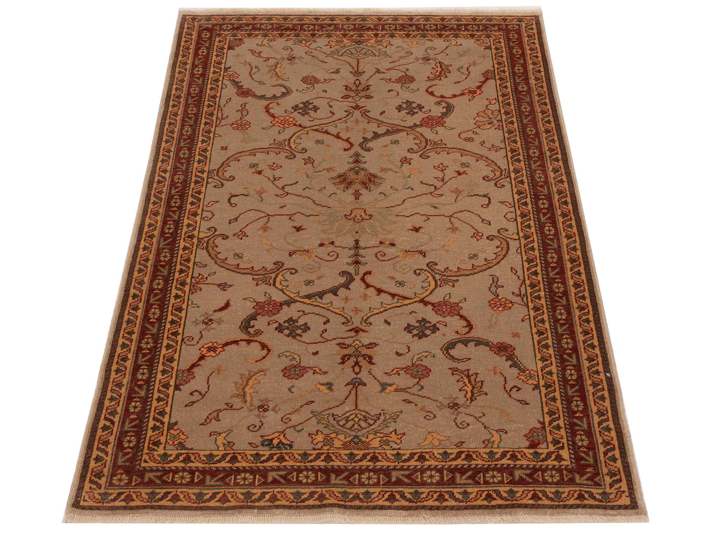 Antique Loom 108020 Silver Red 4x6 Hand Knotted Rug