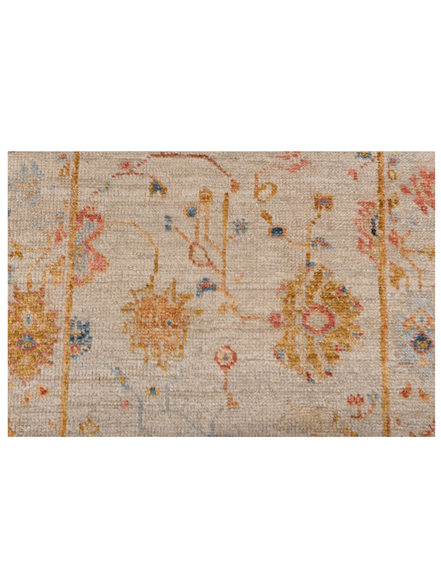 Angora Oushak 148124 Ivory Ivory 2.7x13.7 Hand Knotted Rug