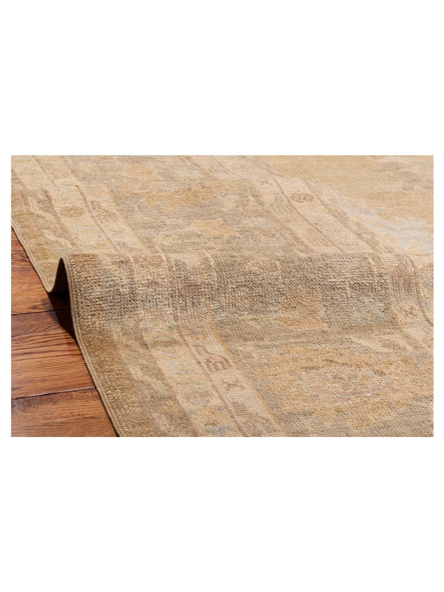 Angora Oushak 128127 Gold Brown 13.3x16.2 Hand Knotted Rug