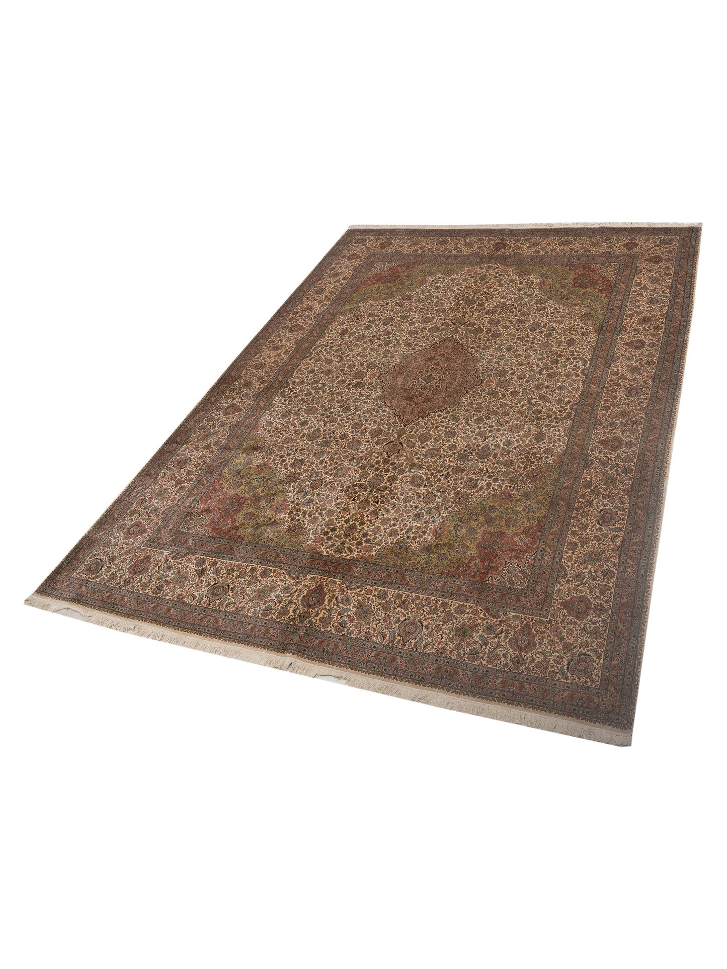Pure Silk 113229 Ivory Ivory 9.1x12.6 Hand Knotted Rug