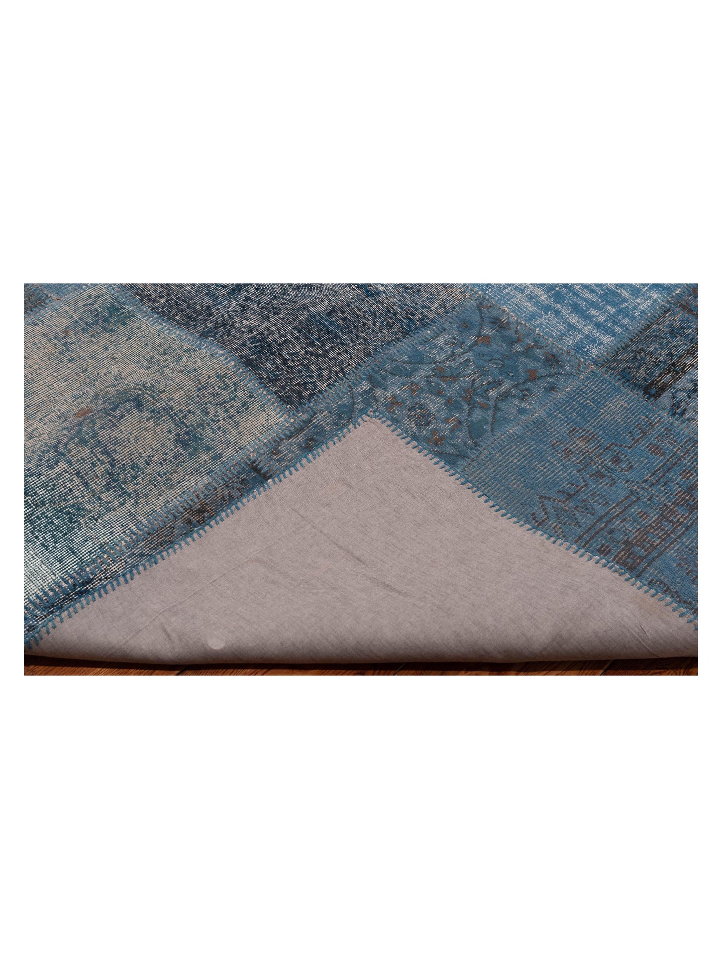 Turkish Vestige Patchwork 128871 Indigo 6x9 Hand Knotted Rug