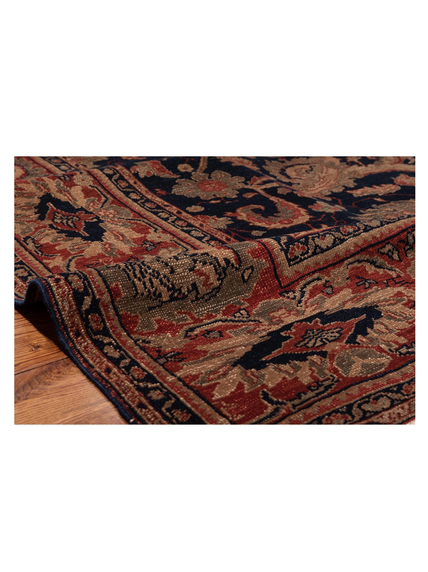 Turkish Elvan 68367 Navy Red 8.10x12.3 Hand Knotted Rug