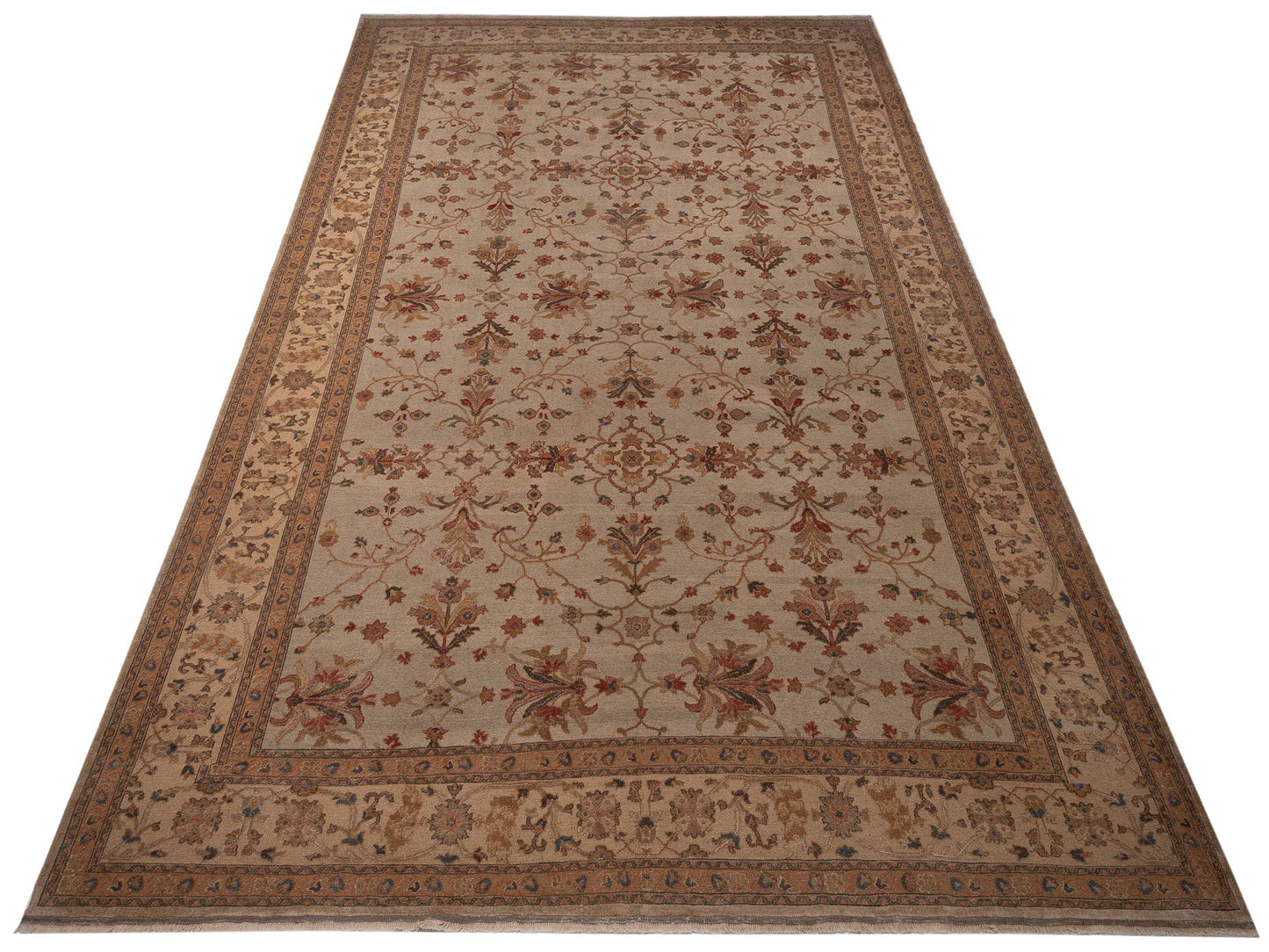 Turkish Elvan 108108 Silver Gold 11.11x18.6 Hand Knotted Rug