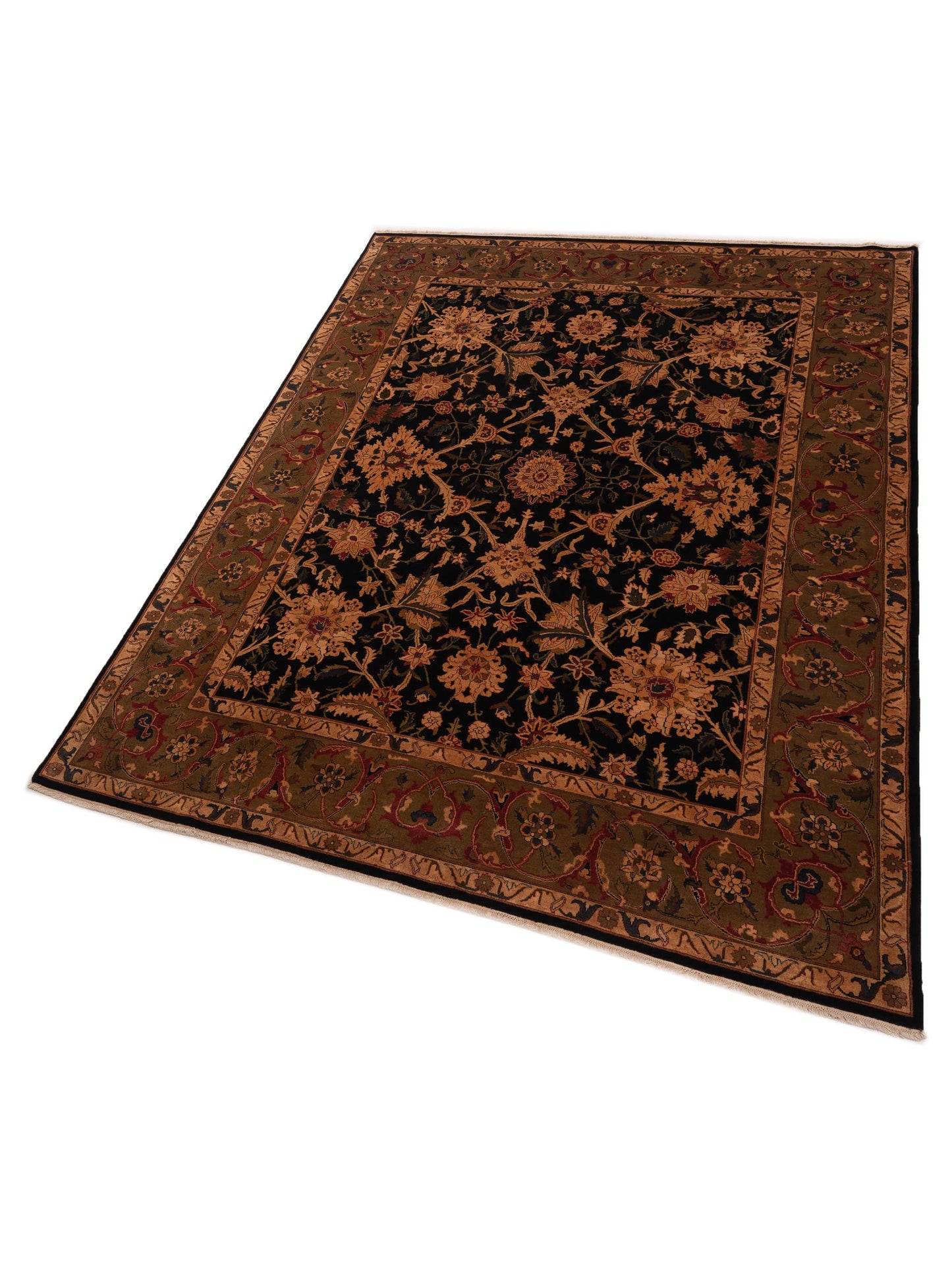 Jahan 83585 Black Olive 8.11x12.4 Hand Knotted Rug