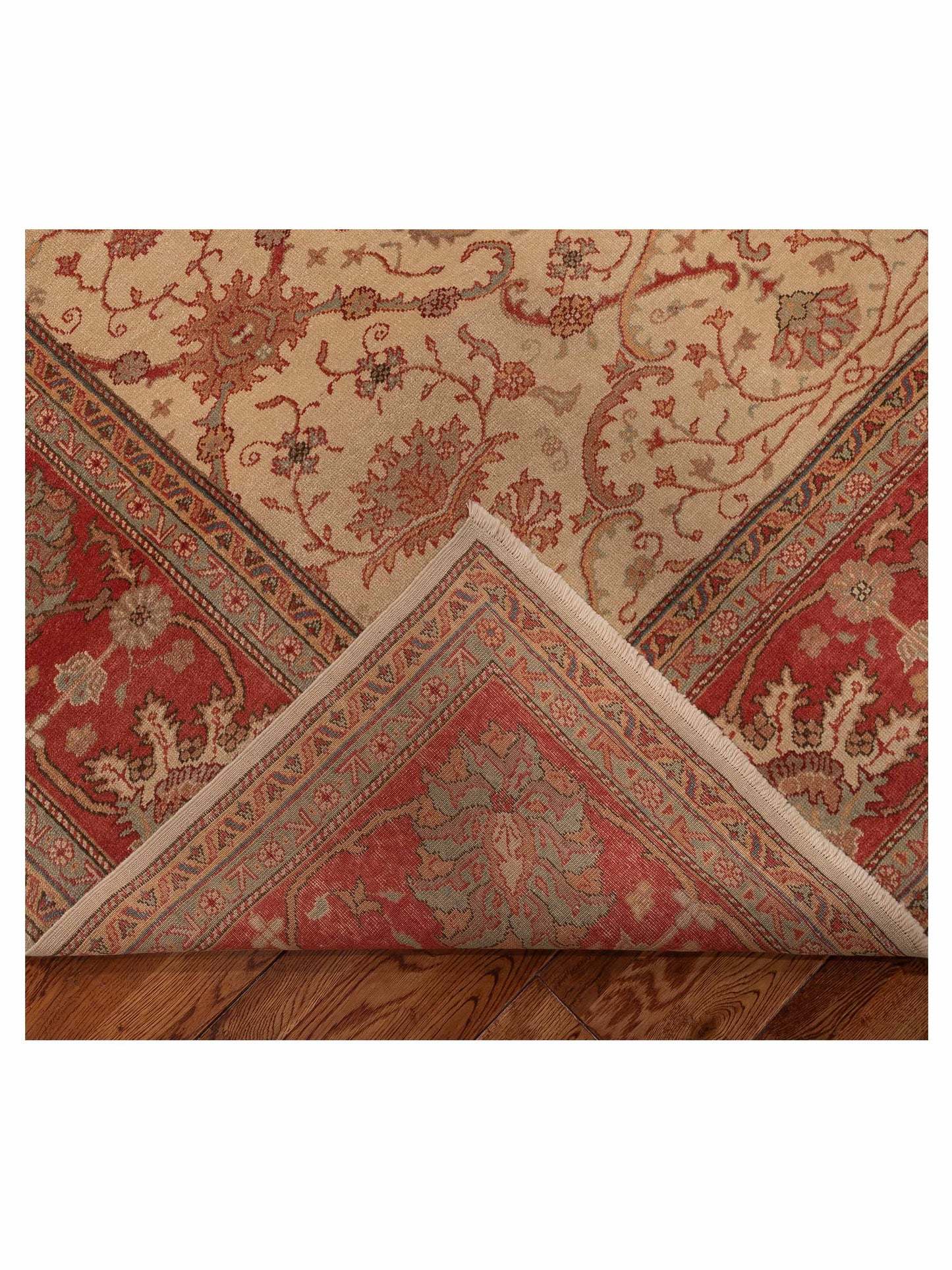 Antique Loom 108053 Ivory Rust 10.5x14.4 Hand Knotted Rug