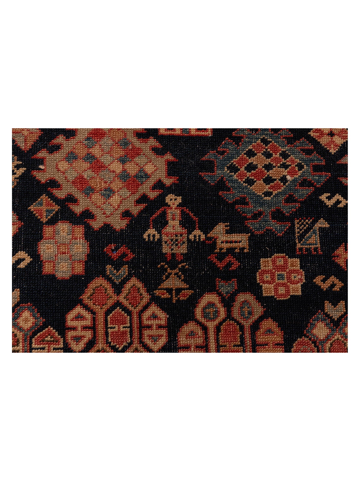 Antique Loom 147461 Navy Ivory 5.9x10.2 Hand Knotted Rug