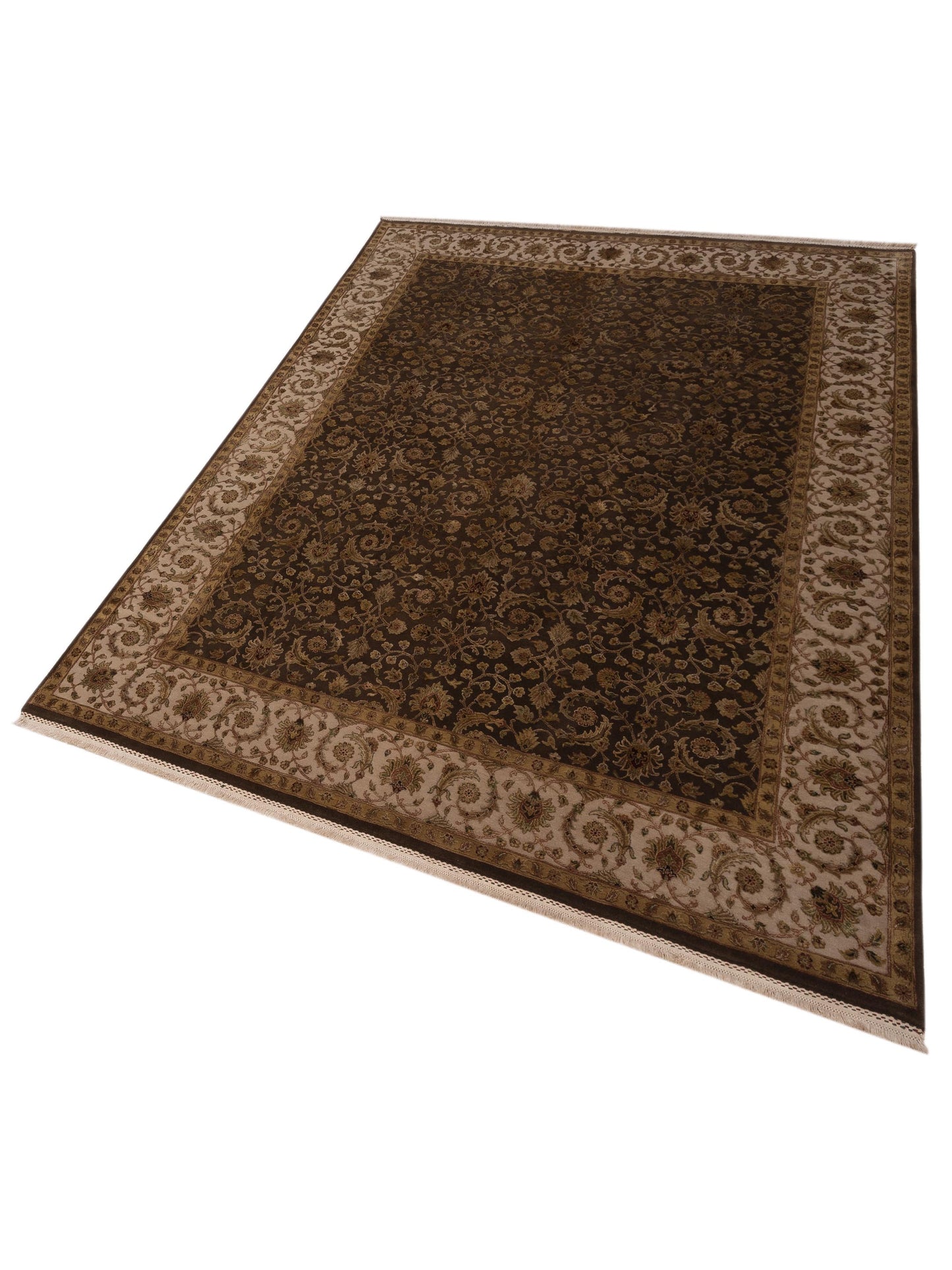 Imperial Silk 122299 Brown Ivory 7.10x10.5 Hand Knotted Rug