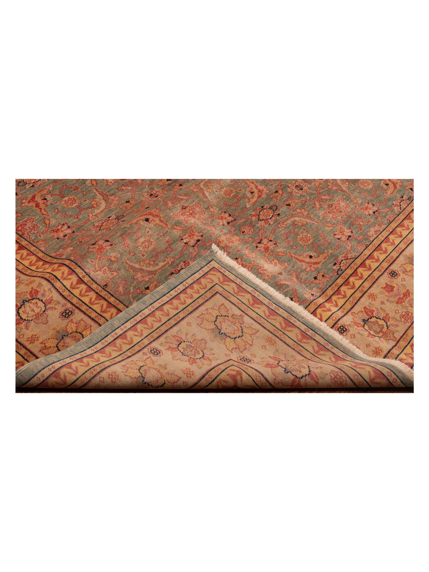 Antique Loom 147358 Blue Beige 6.7x8.1 Hand Knotted Rug