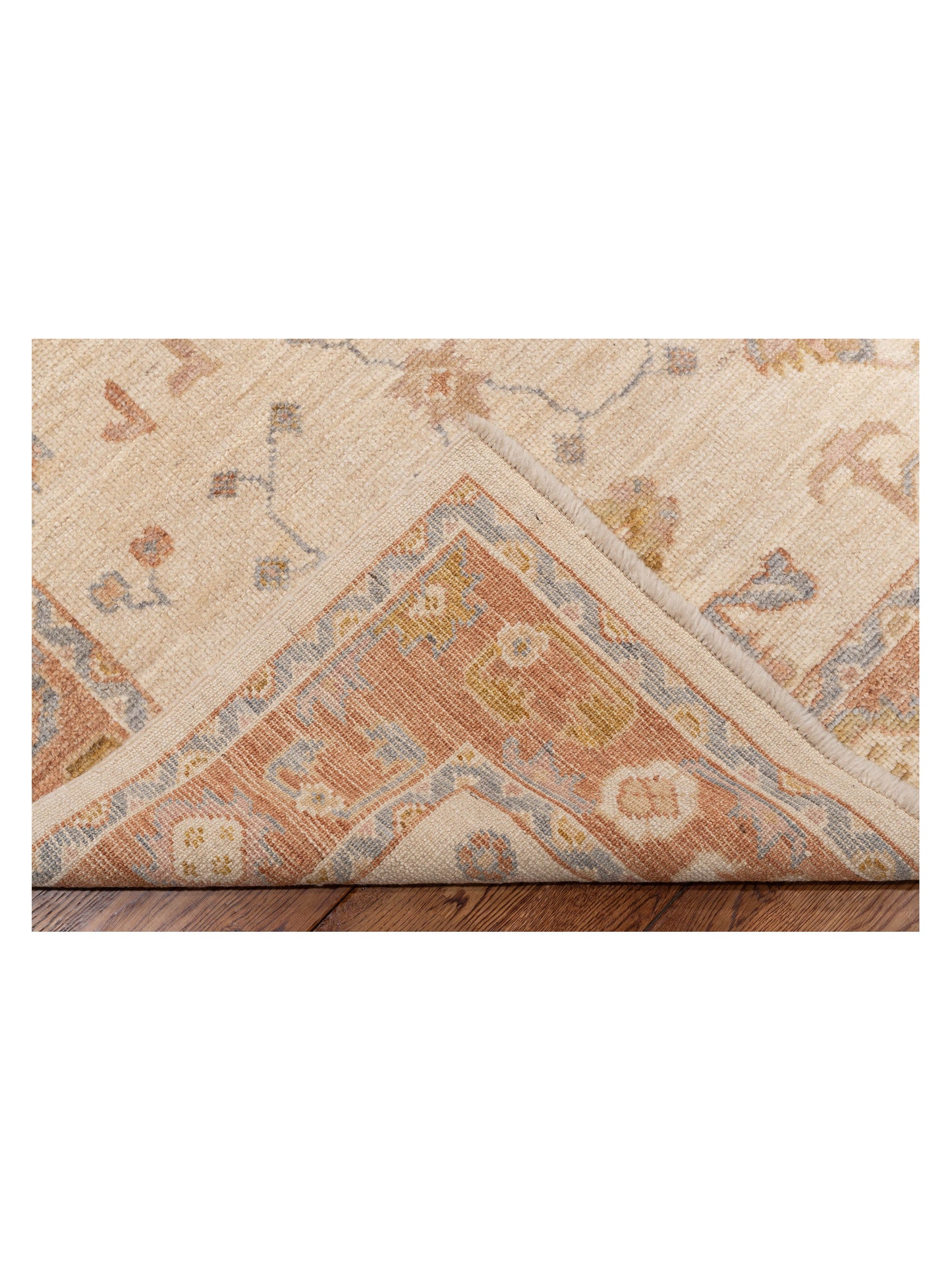Angora Oushak 141178 Ivory Red 4.2x6.3 Hand Knotted Rug