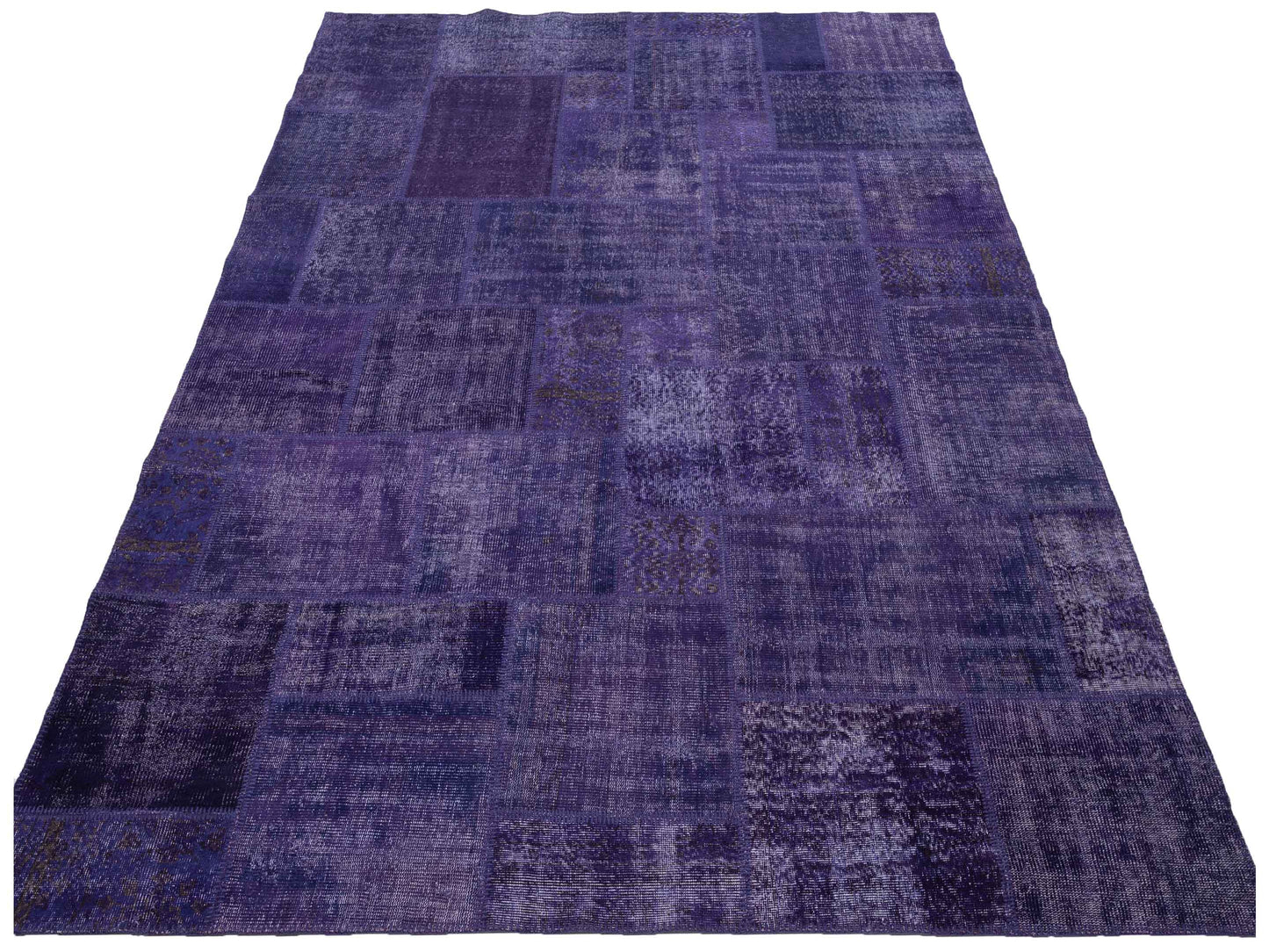 Turkish Vestige Patchwork 142801 Purple 8.3x11.5 Hand Knotted Rug