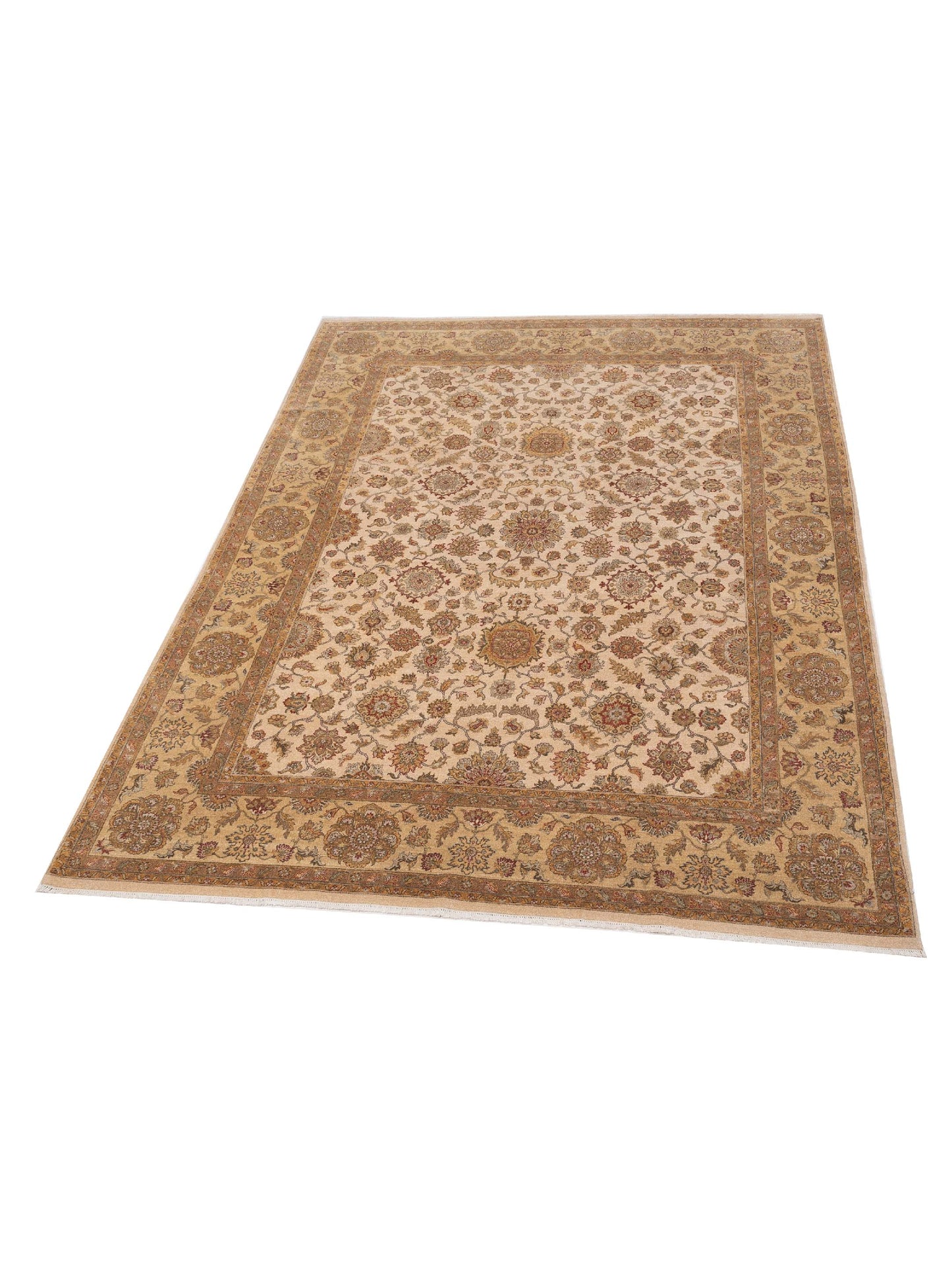Ghazani 148313 Ivory Gold 9x12.2 Hand Knotted Rug