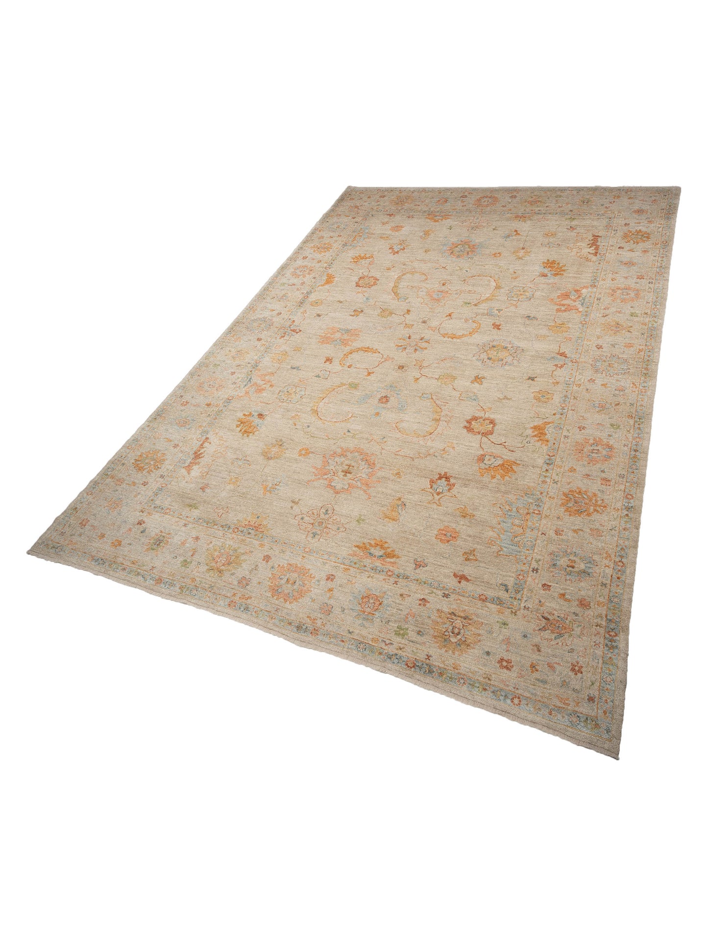 Angora Oushak 147124 Silver Silver 12.1x17.5 Hand Knotted Rug