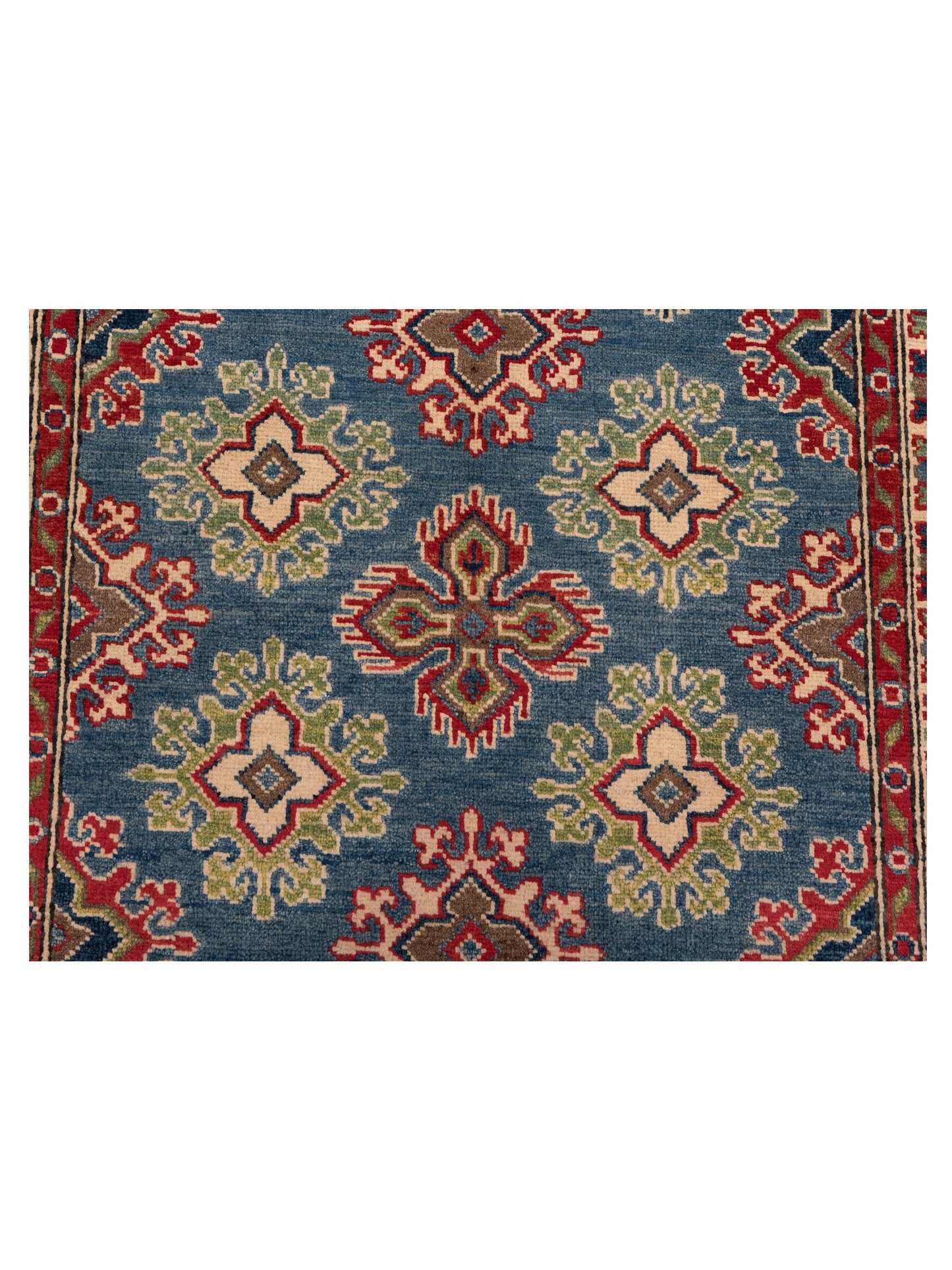 Kazak 148842 Blue Ivory 3.4x4.11 Hand Knotted Rug