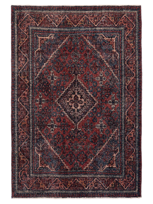 Pasha Persian  Charcoal Red Traditional