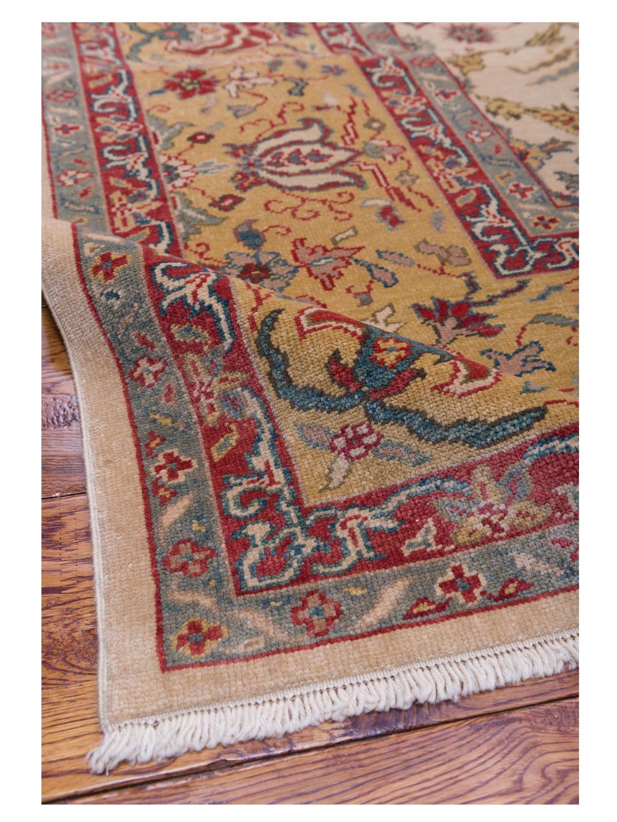 Antique Loom 107947 Beige Gold 10.3x13.8 Hand Knotted Rug