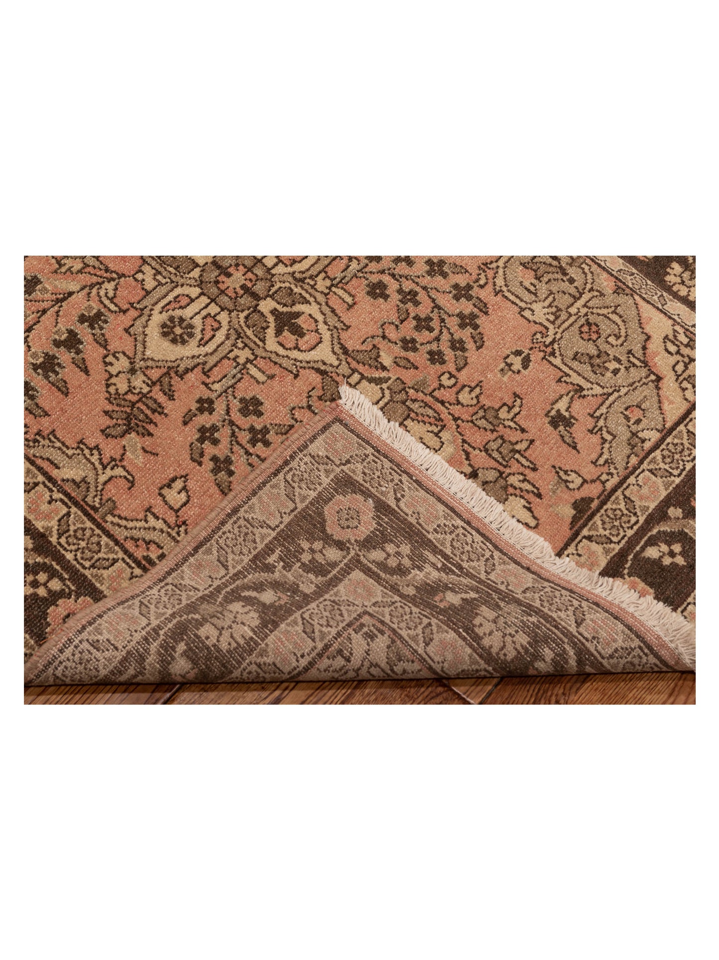 Antique Loom 147332 Pink Brown 2.10x9.5 Hand Knotted Rug