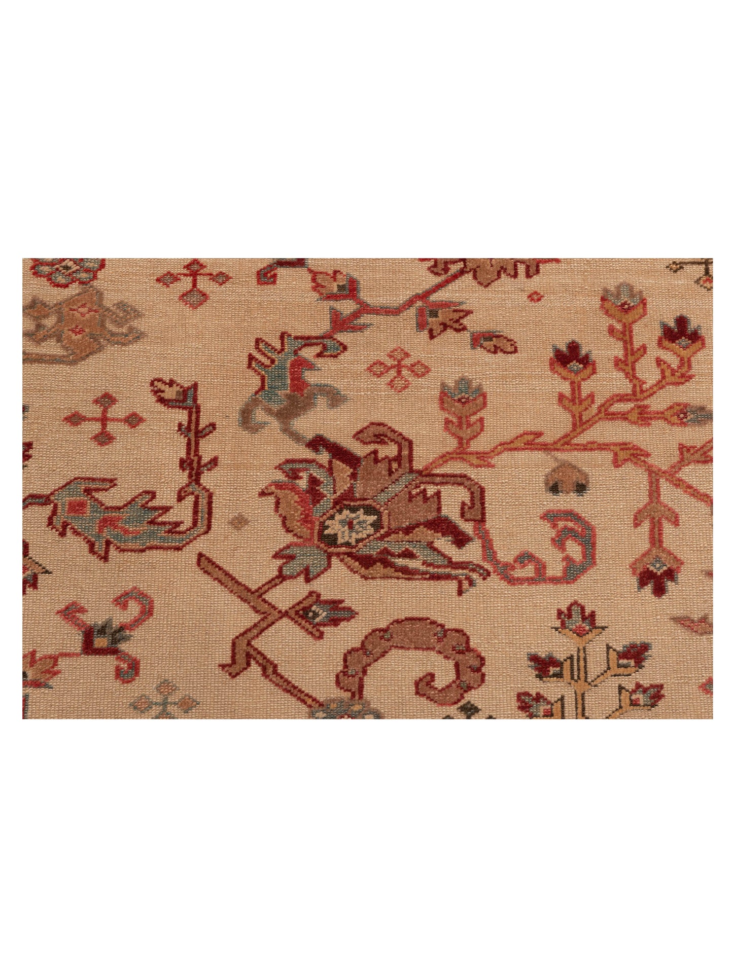 Antique Loom 147466 Ivory Blue 6.10x9.1 Hand Knotted Rug
