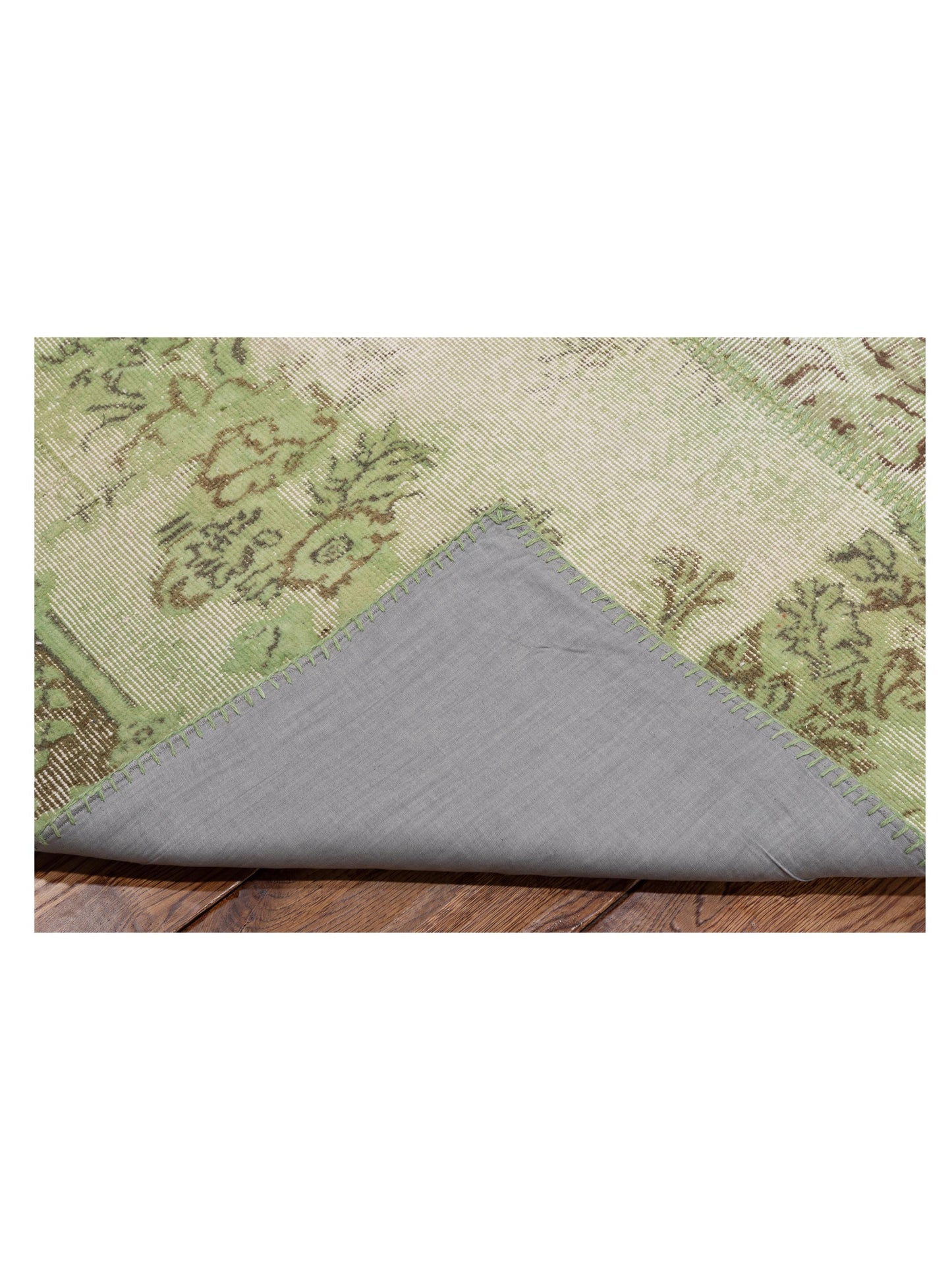 Turkish Vestige Patchwork 146031 Green 10.1x13.10 Hand Knotted Rug