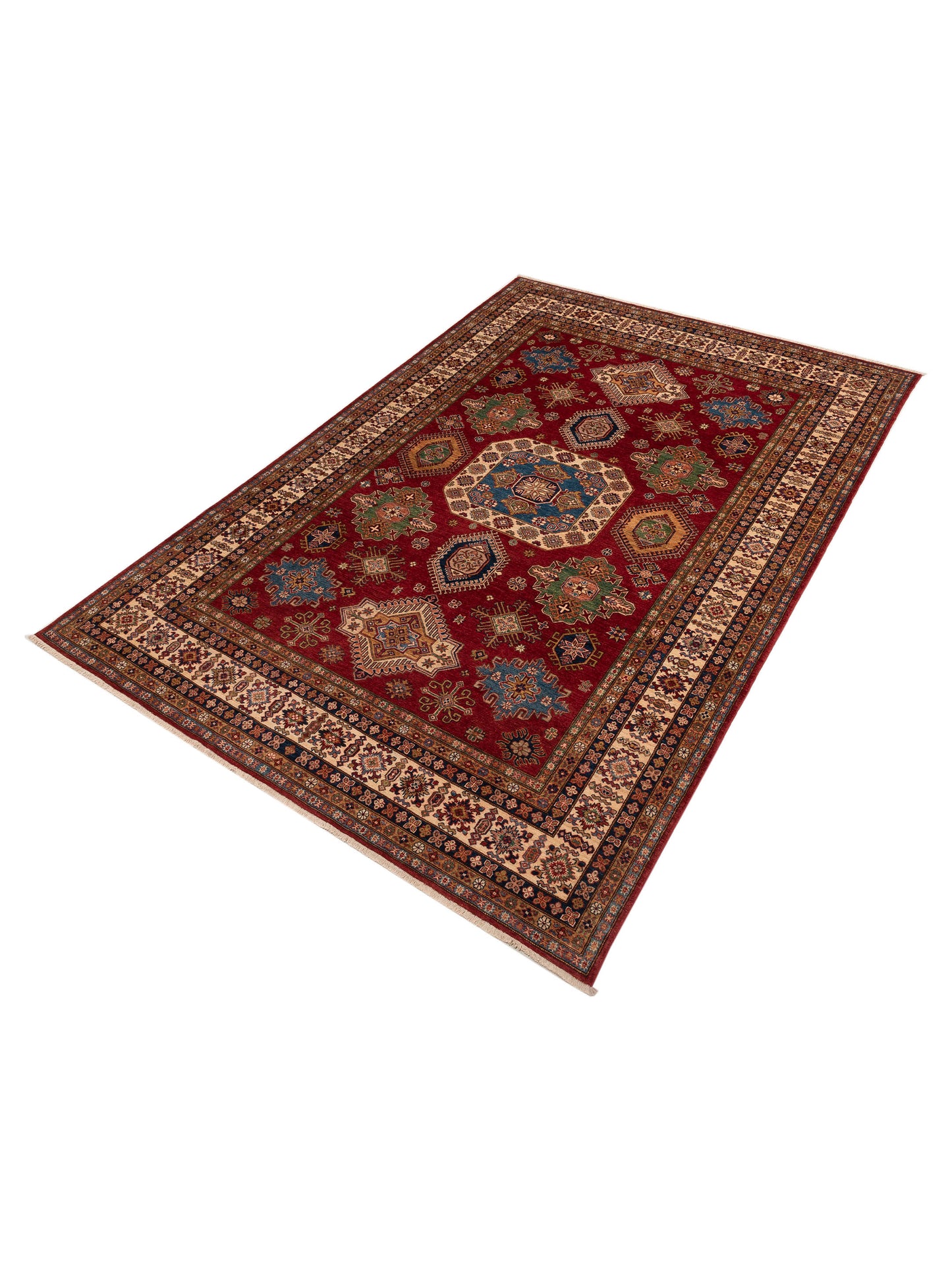 Kazak 151907 Red Ivory 8.9x12.5 Hand Knotted Rug