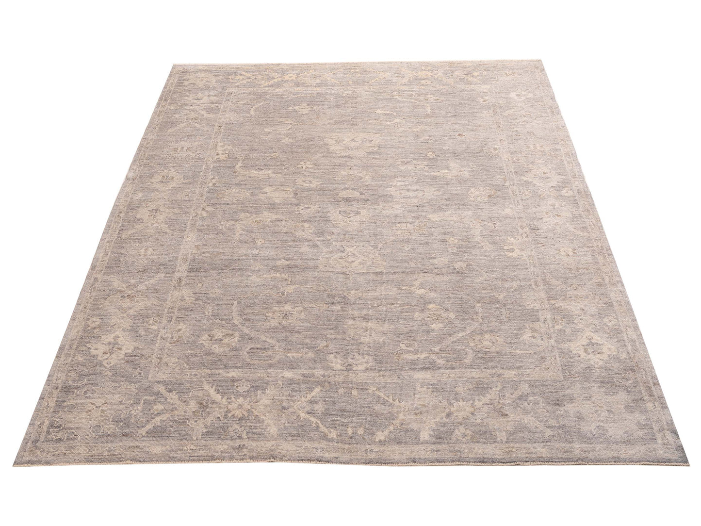 Angora Oushak 156096 Gray Gray 9.2x11.8 Hand Knotted Rug