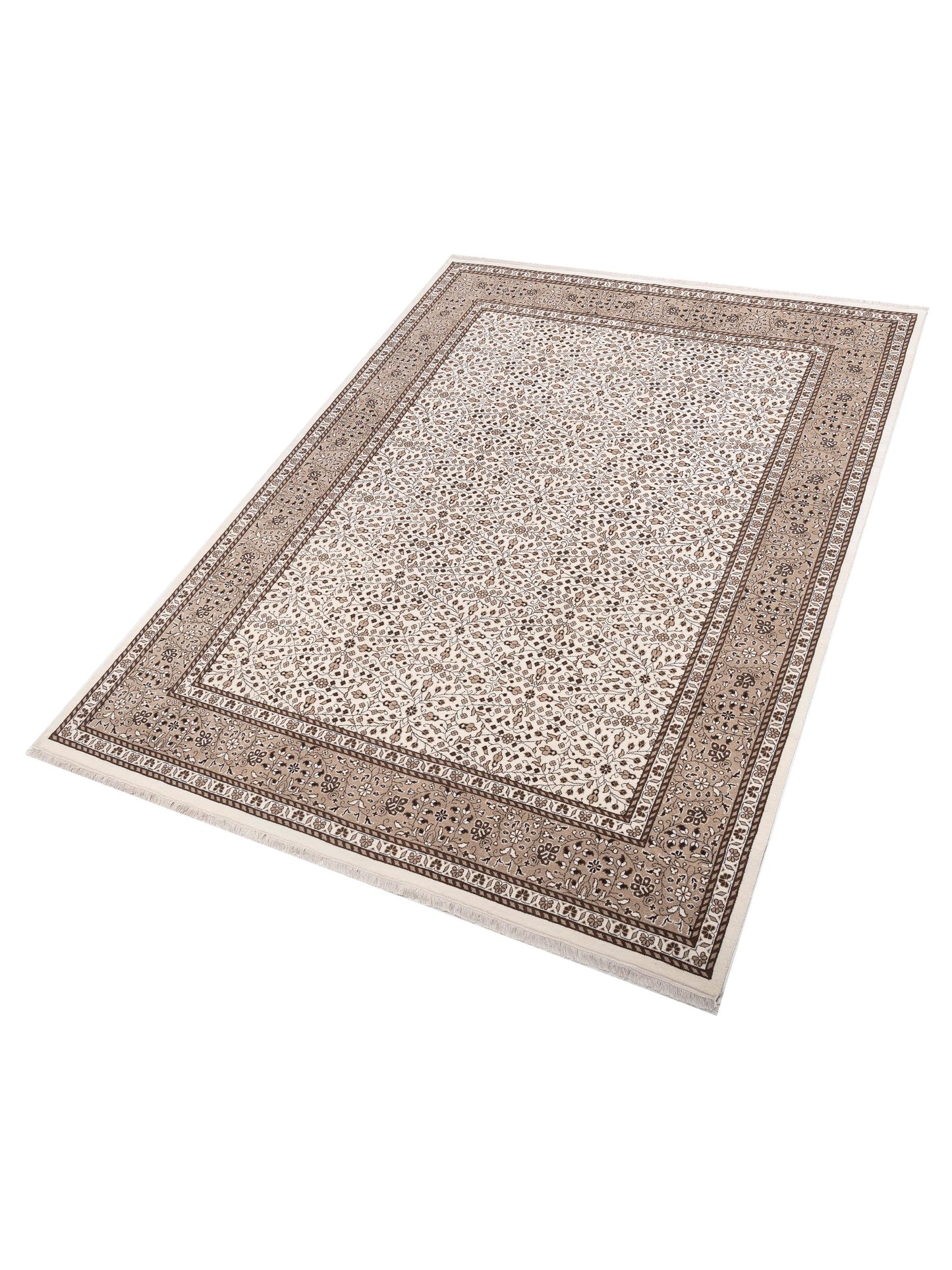 Kayseri 152964 Ivory Brown 9.10x13 Hand Knotted Rug