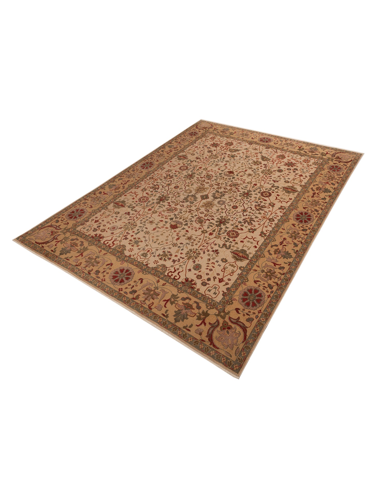 Antique Loom 93103 Ivory Gold 10.5x13.11 Hand Knotted Rug