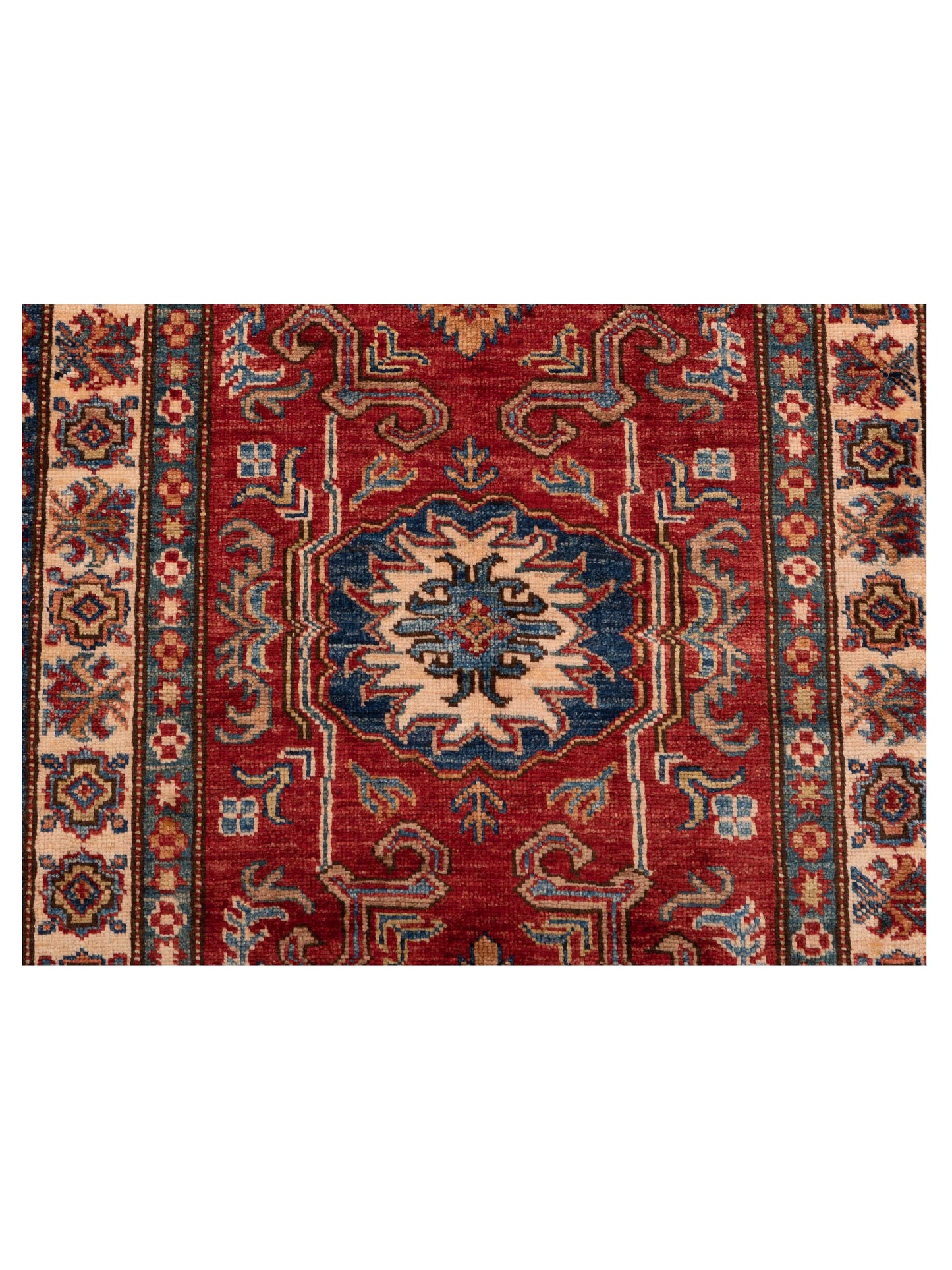 Artisan Kazak 148959 Red Ivory 2.9x3.11 Hand Knotted Rug