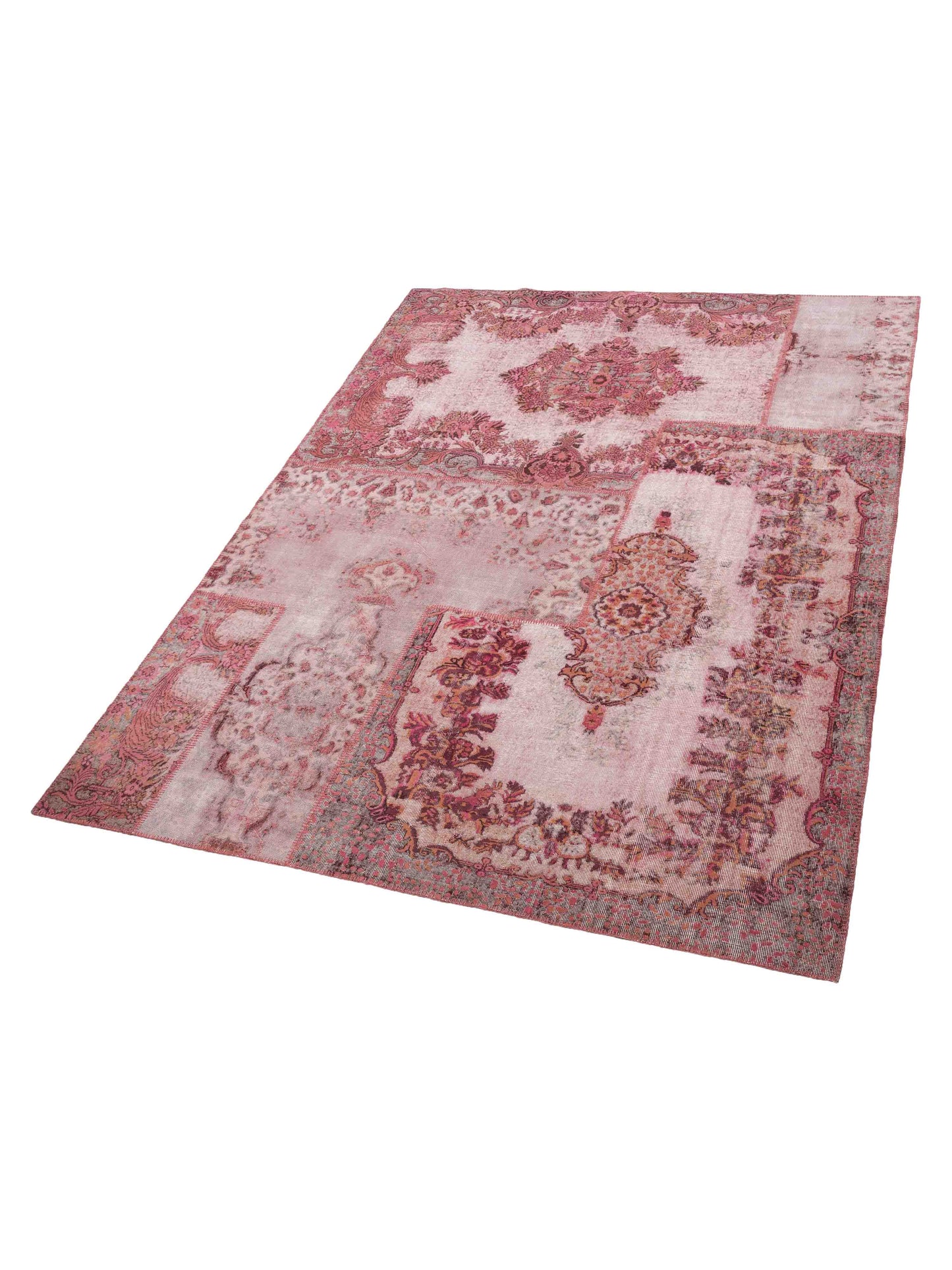 Turkish Vestige Patchwork 146028 Pink 9.1x12 Hand Knotted Rug