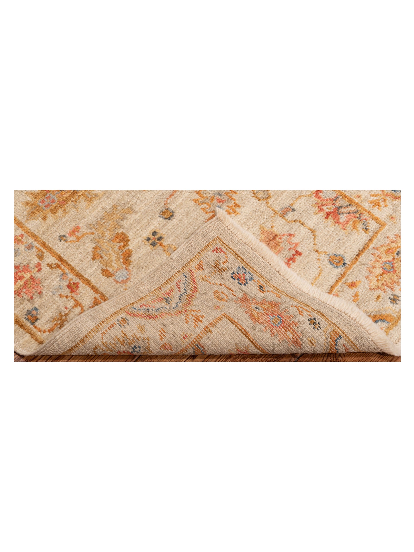 Angora Oushak 148274 Ivory Ivory 2.6x13.3 Hand Knotted Rug