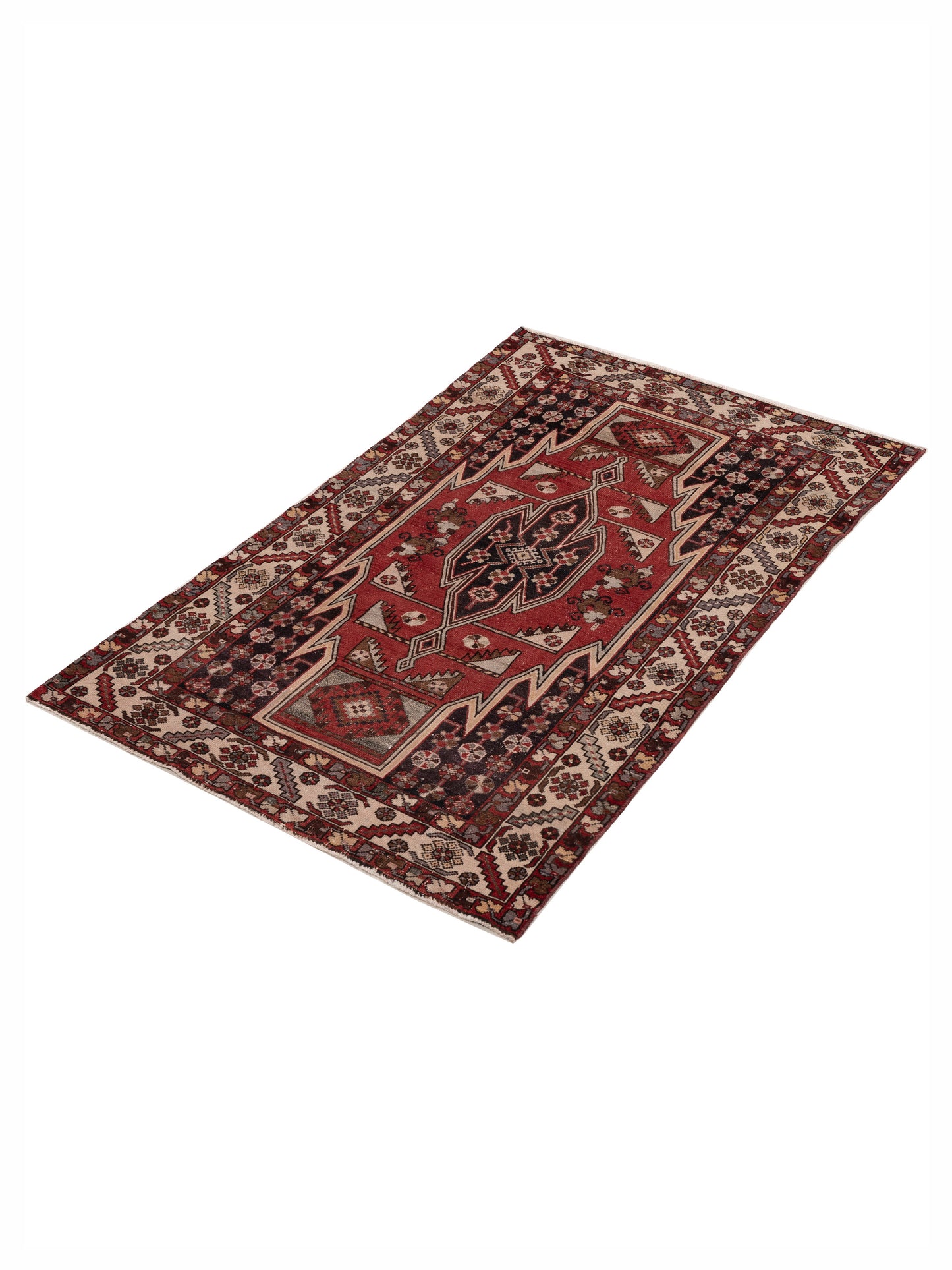 Persian 154350 Red Ivory 4.2x6.8 Hand Knotted Rug
