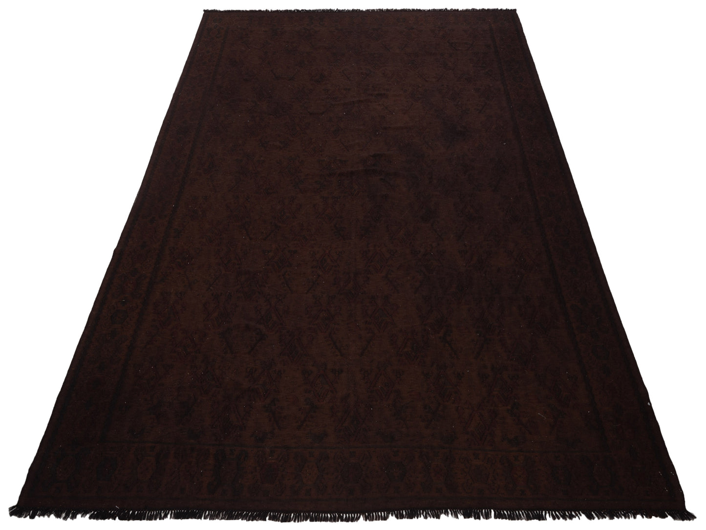 Vintage 69949 Dark Brown 8.11x11.10 Hand Knotted Rug