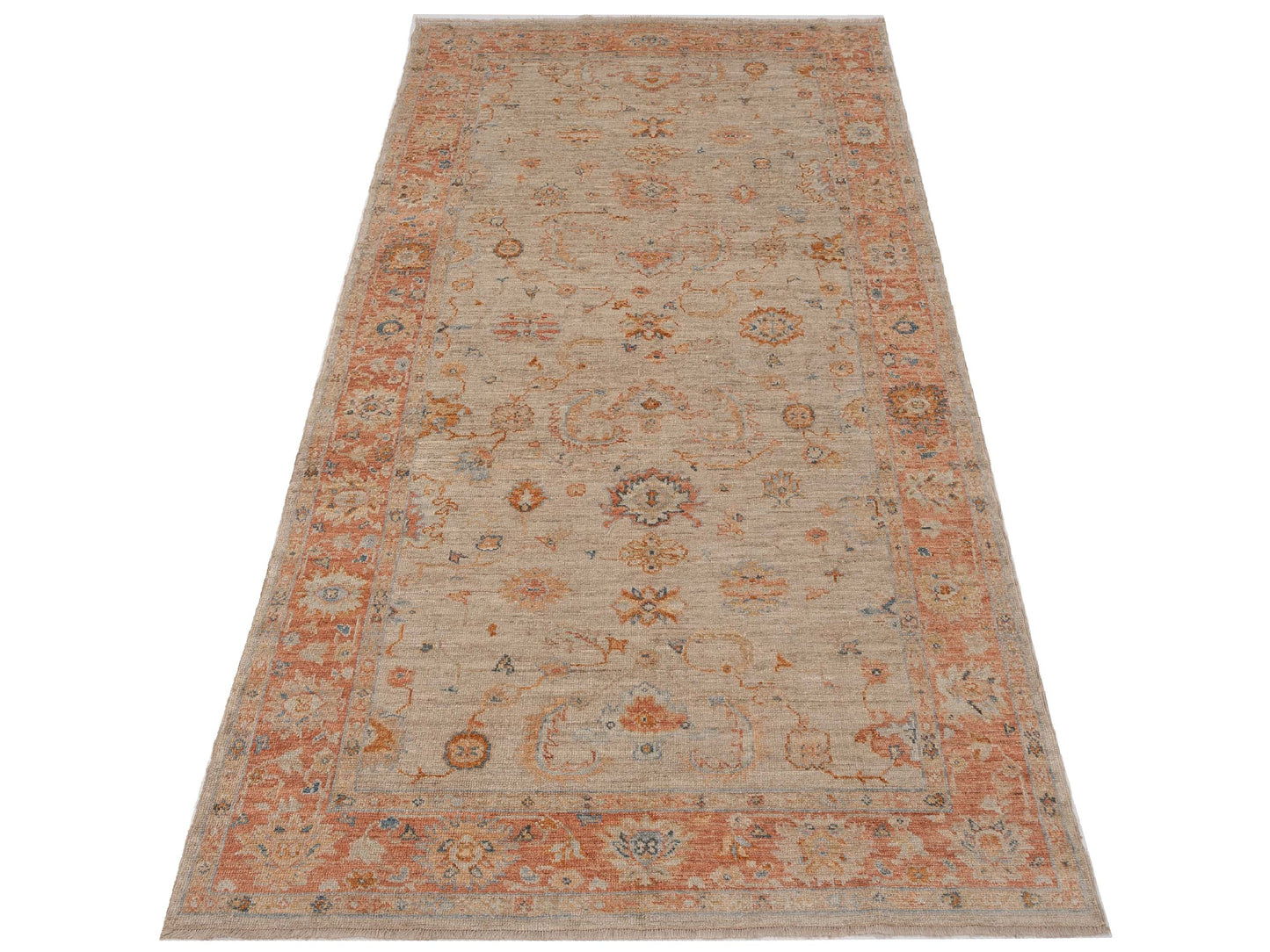 Angora Oushak 149398 Ivory Rust 6x12 Hand Knotted Rug