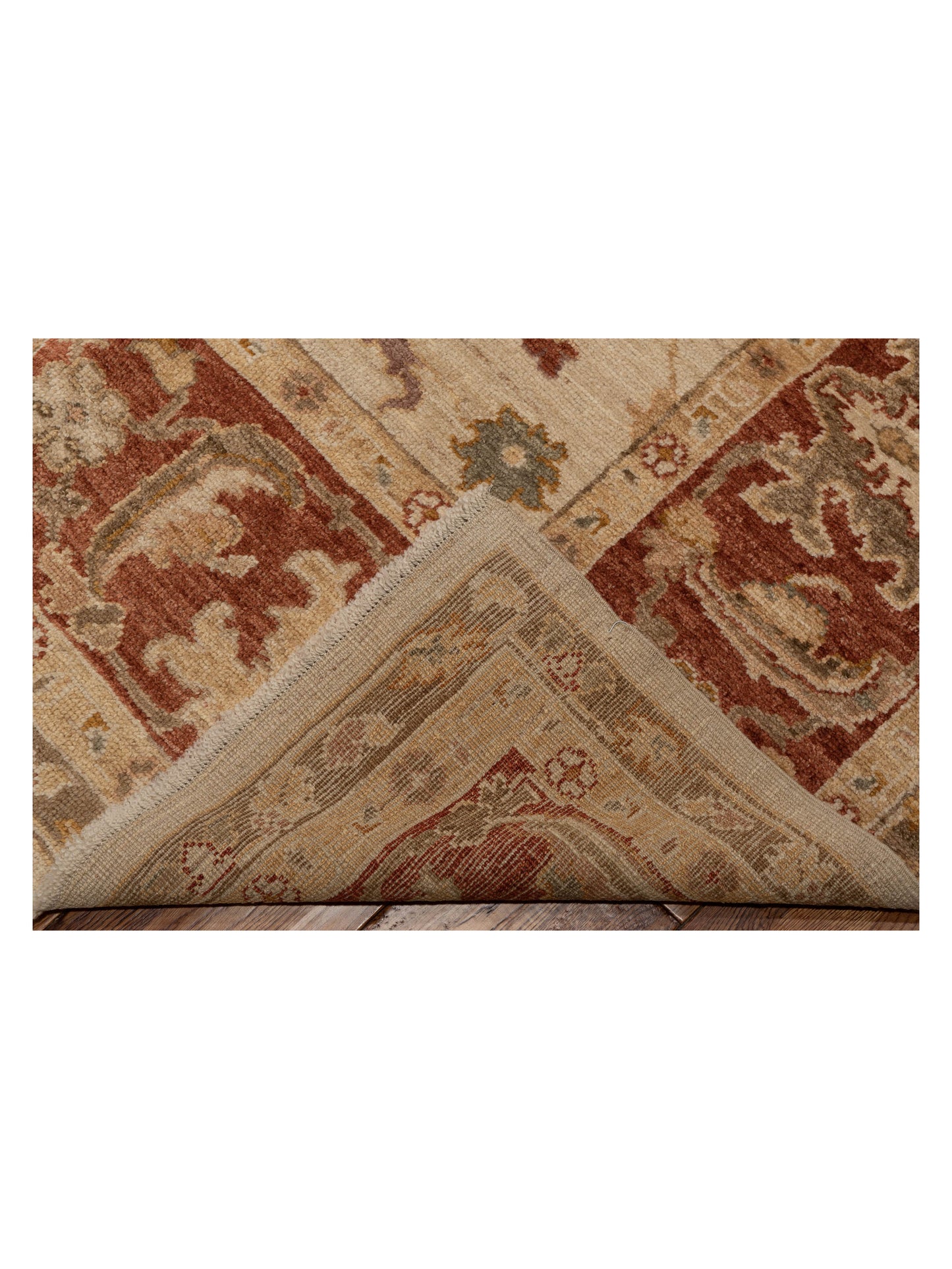 Angora Oushak 93037 Beige Rust 9x11.8 Hand Knotted Rug