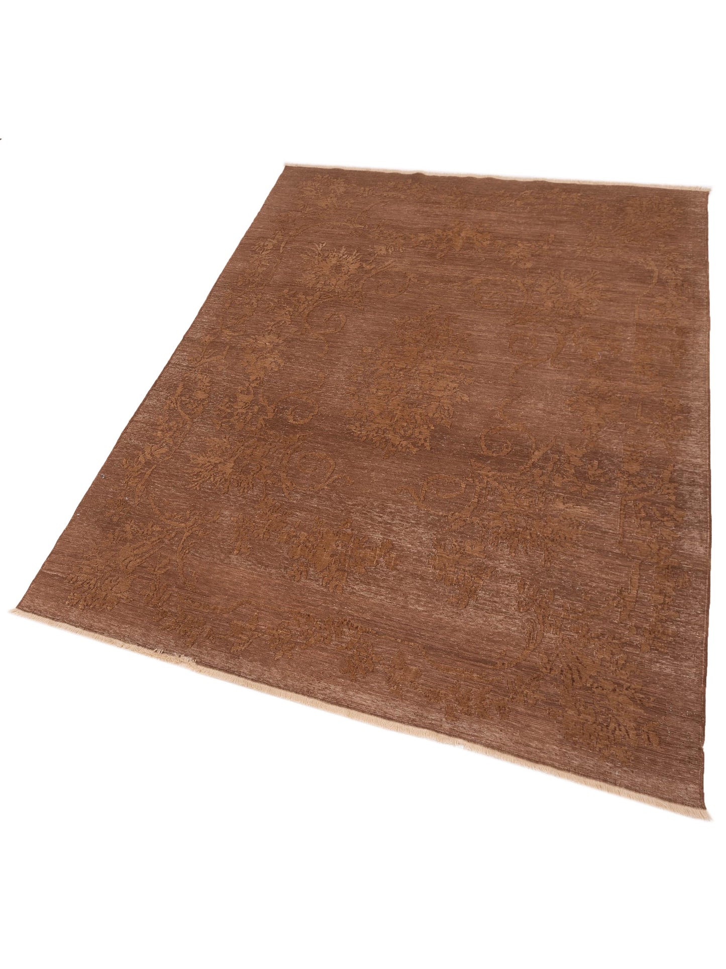 Defne Magnolia Dark Brown Brown 6.5x8.10 Hand Knotted Rug