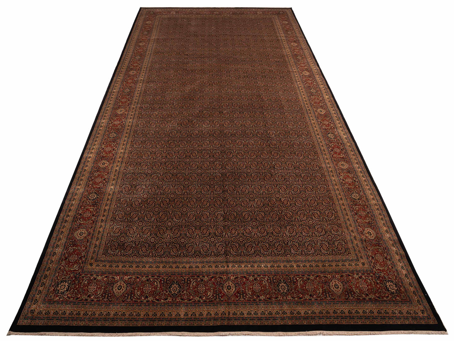 Crown 148697 Black Red 13.10x24.3 Hand Knotted Rug