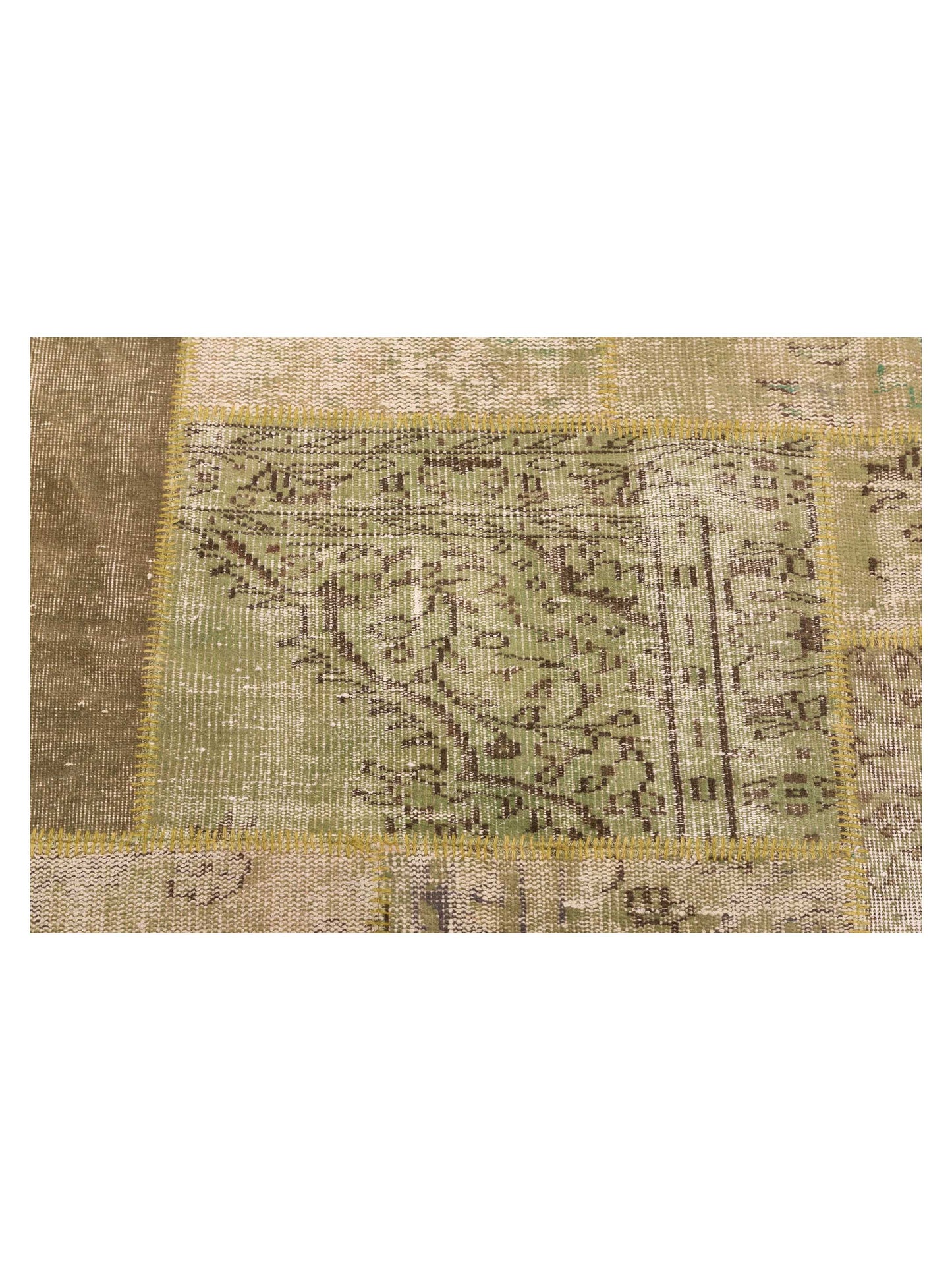 Turkish Vestige Patchwork 111859 Green 9x12 Hand Knotted Rug