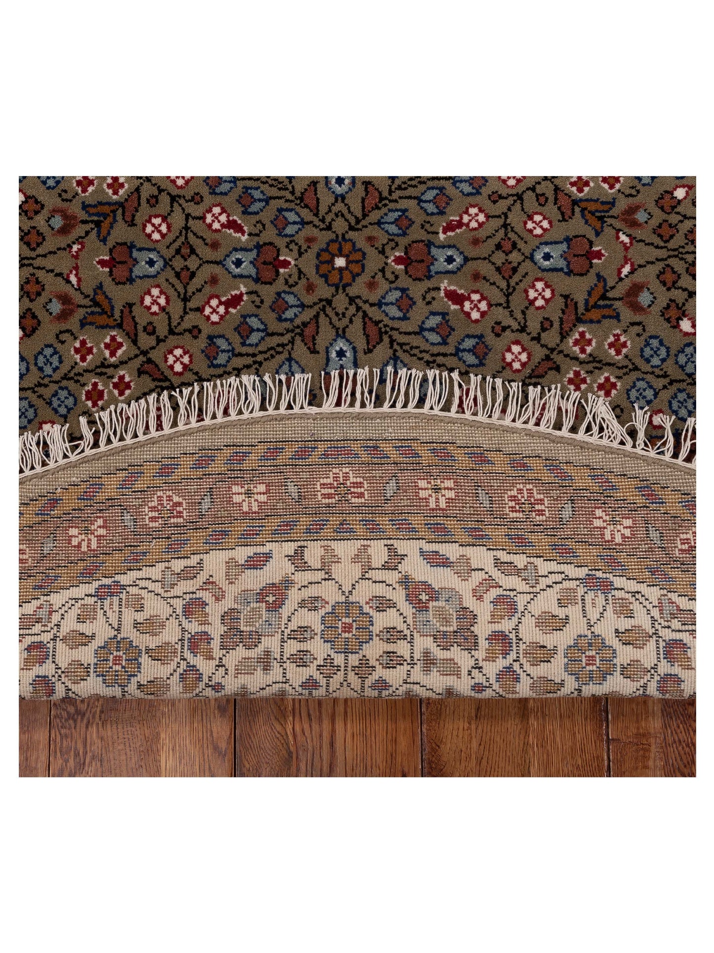 Kayseri 153095 Green Ivory 7.11x7.11 Hand Knotted Rug