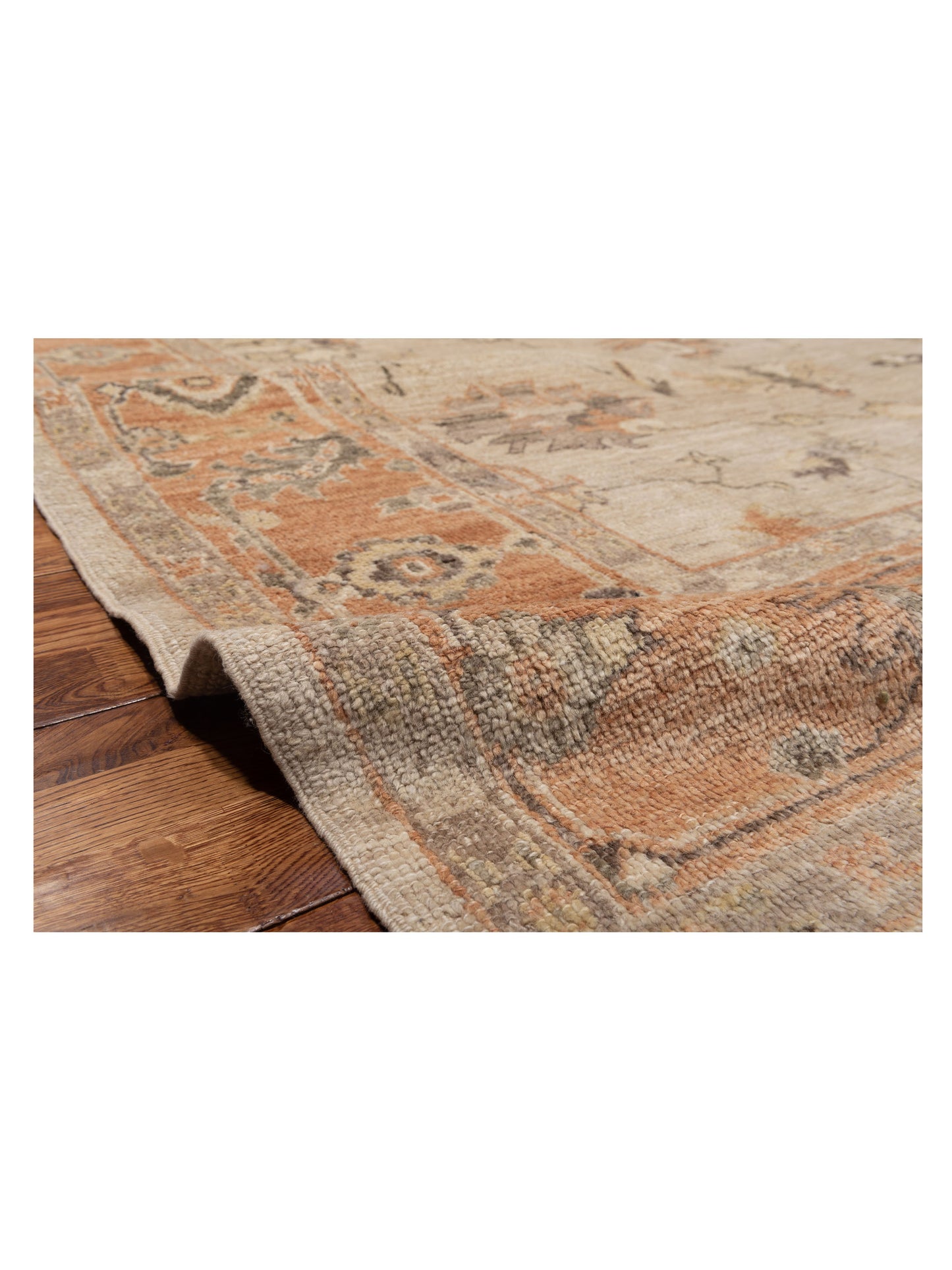 Angora Oushak 147018 Ivory Rust 8x9.9 Hand Knotted Rug