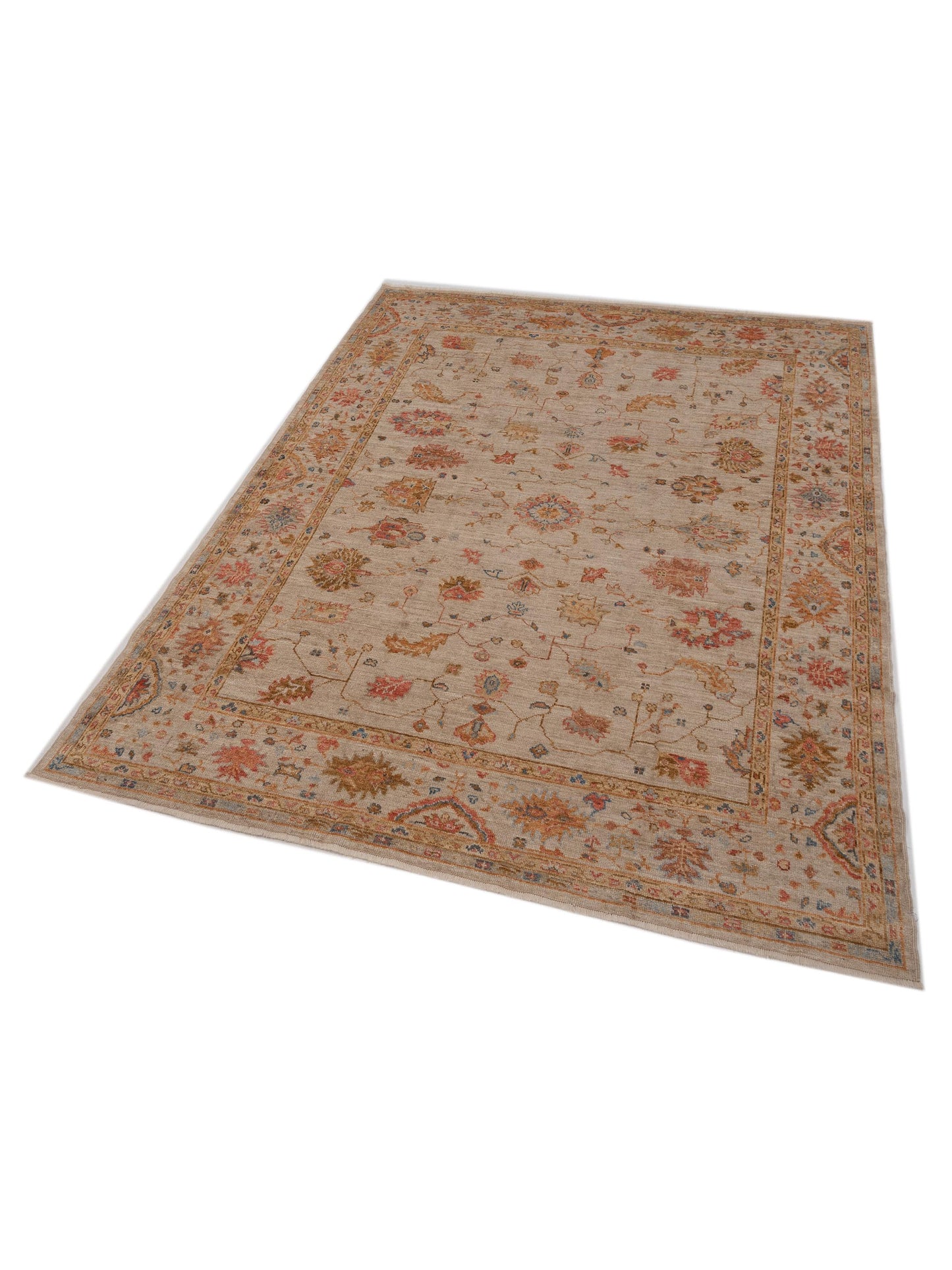 Angora Oushak 149381 Ivory Ivory 8x9.7 Hand Knotted Rug