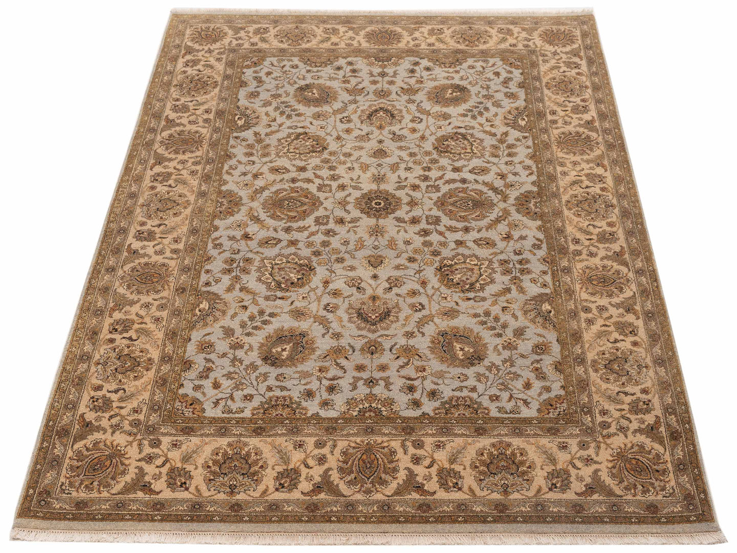 Haji Jalili 111282 Silver Ivory 6.1x8.6 Hand Knotted Rug
