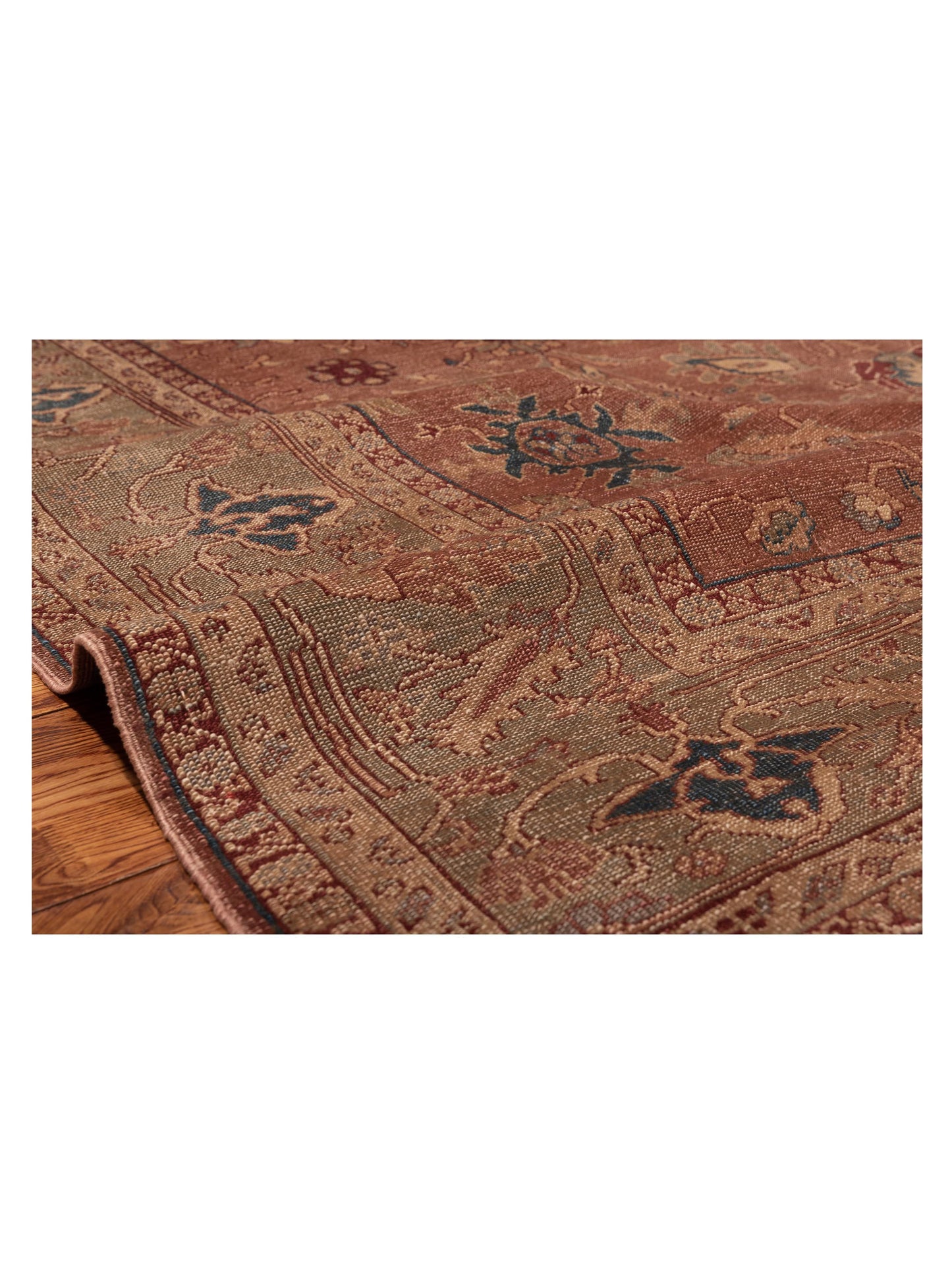 Turkish Elvan 71868 Brick Green 8.6x11.9 Hand Knotted Rug