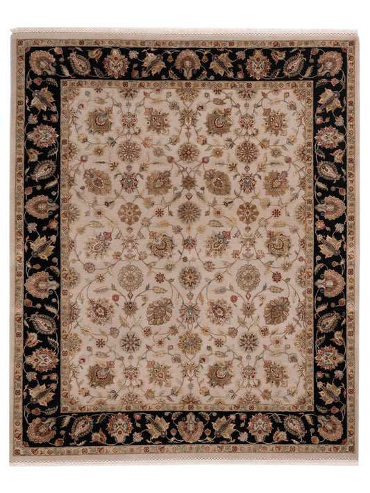 Rajpur Imperial Silk  Ivory Black Traditional
