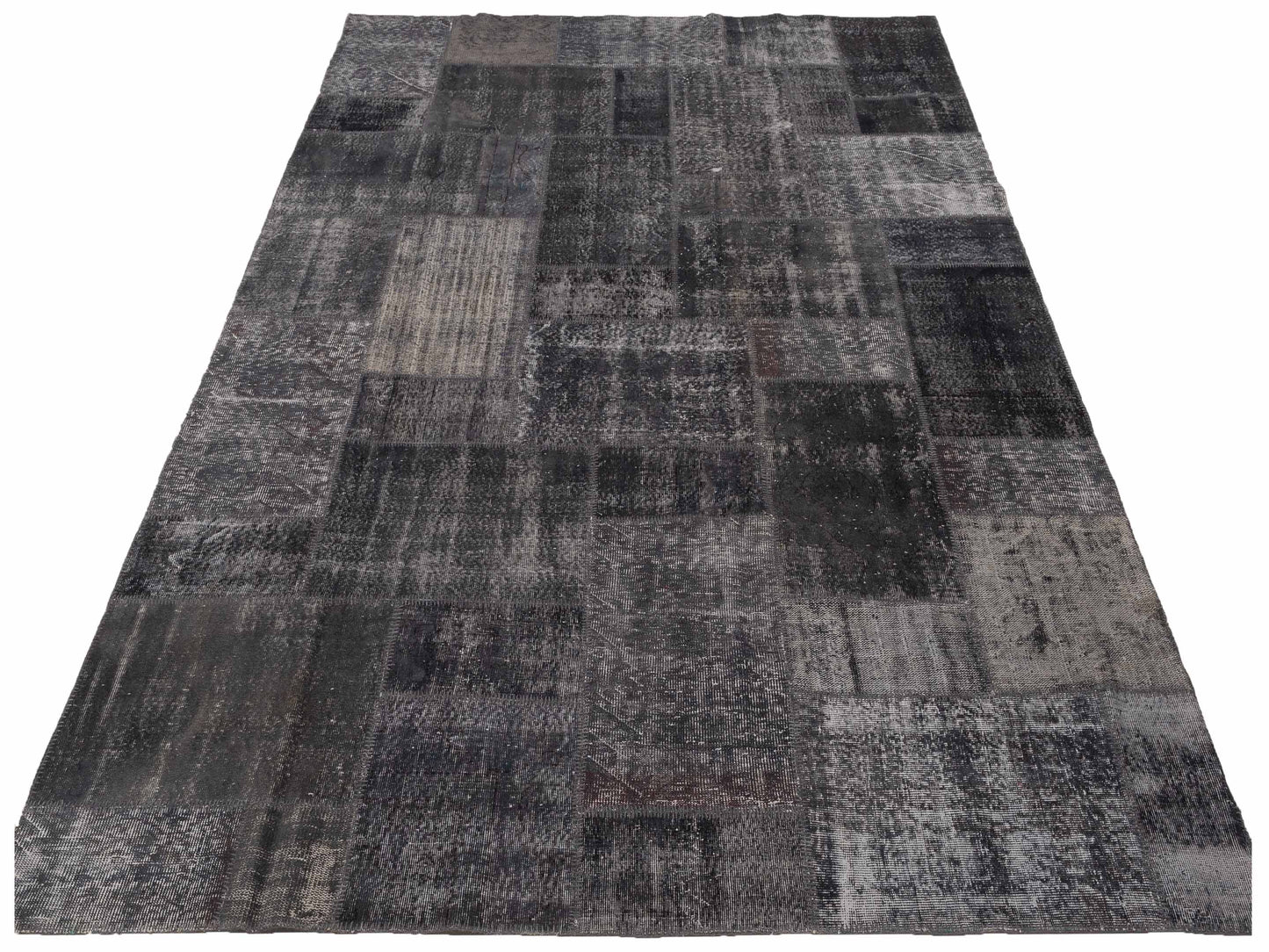 Turkish Vestige Patchwork 111794 Dark Gray 9x12 Hand Knotted Rug