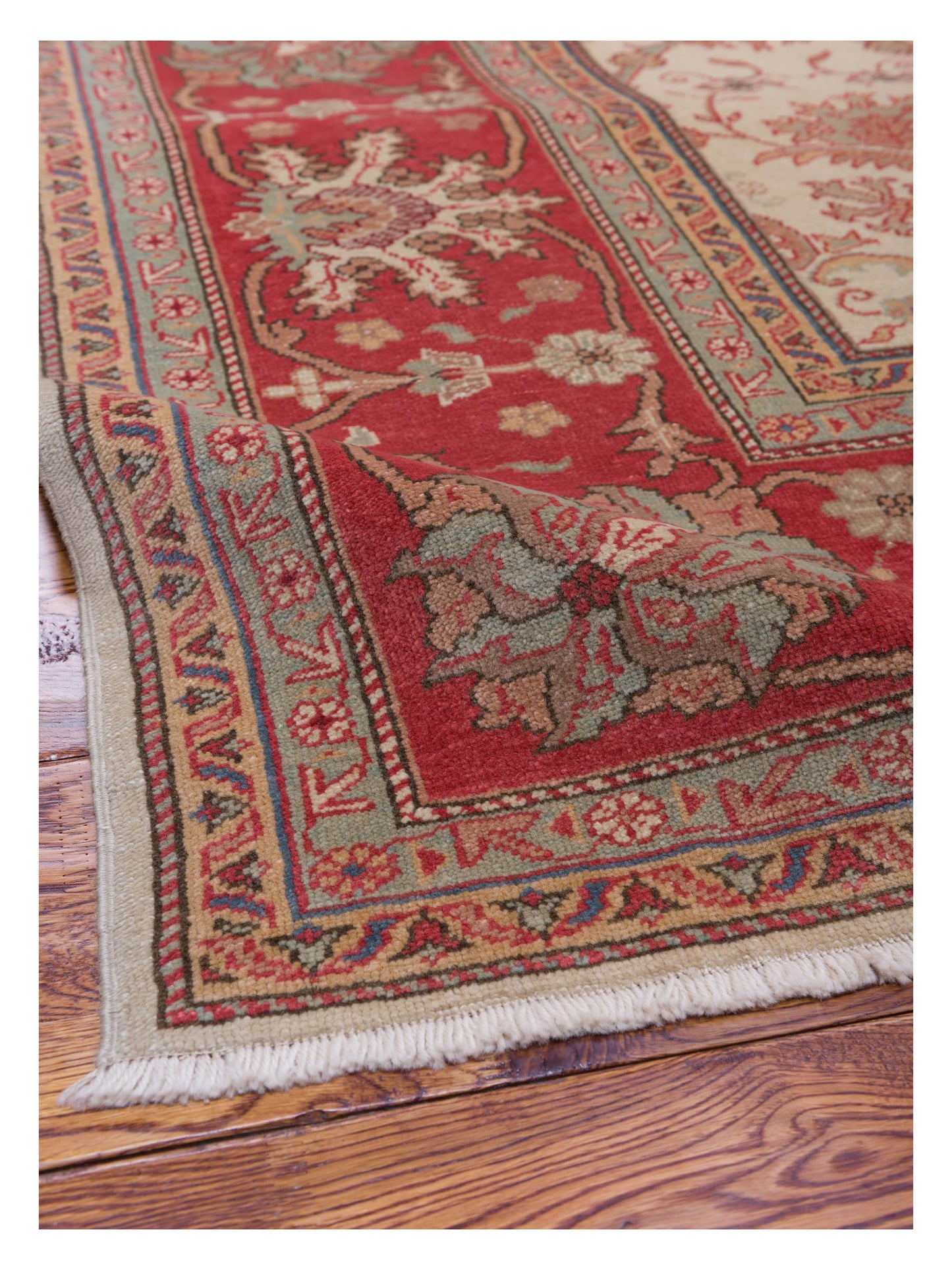 Antique Loom 108053 Ivory Rust 10.5x14.4 Hand Knotted Rug