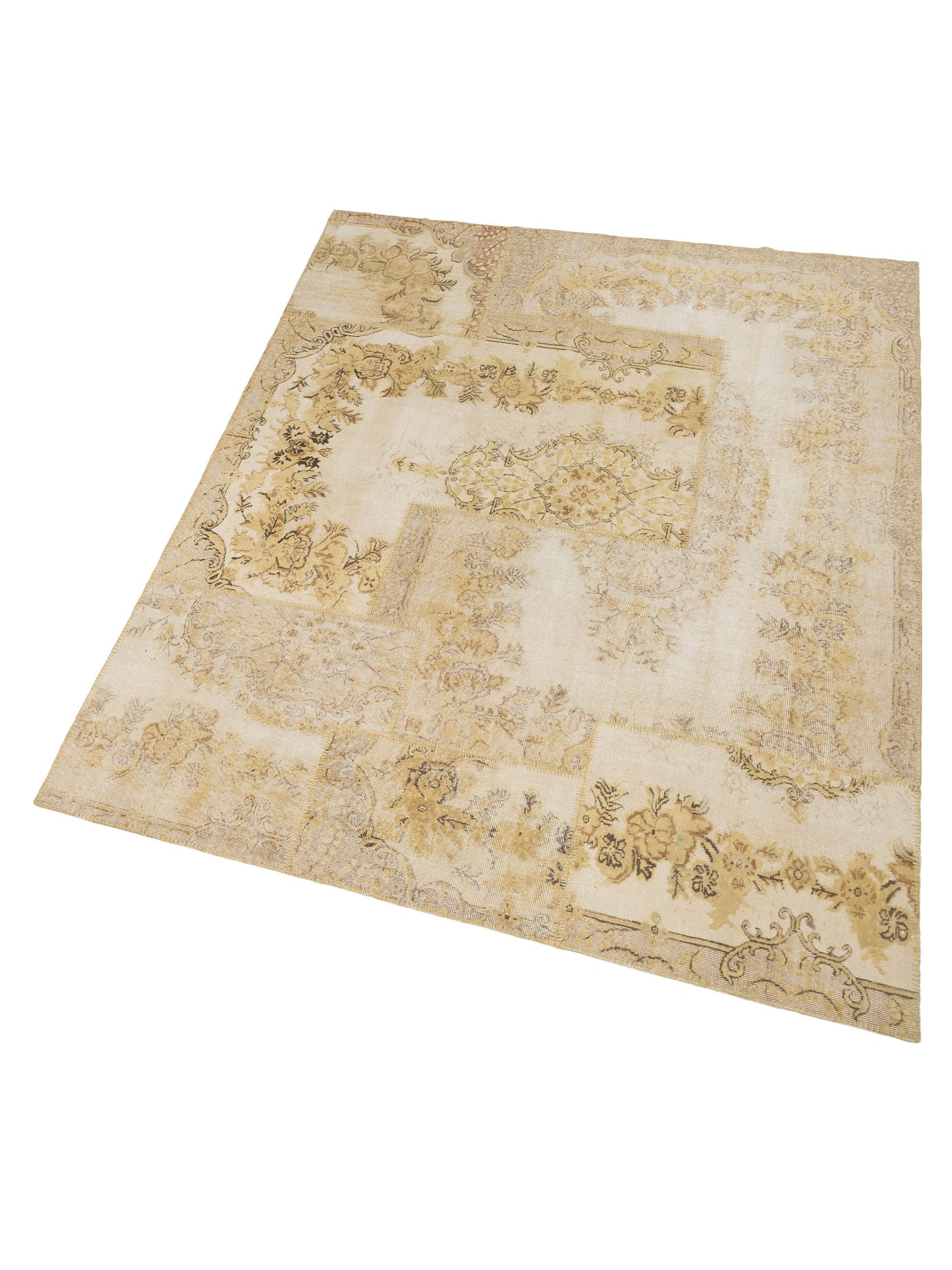 Turkish Vestige Patchwork 146023 Light Green 8.1x10 Hand Knotted Rug
