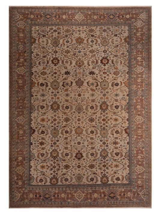 Pasha Turkish Elvan  Ivory Brown Traditional