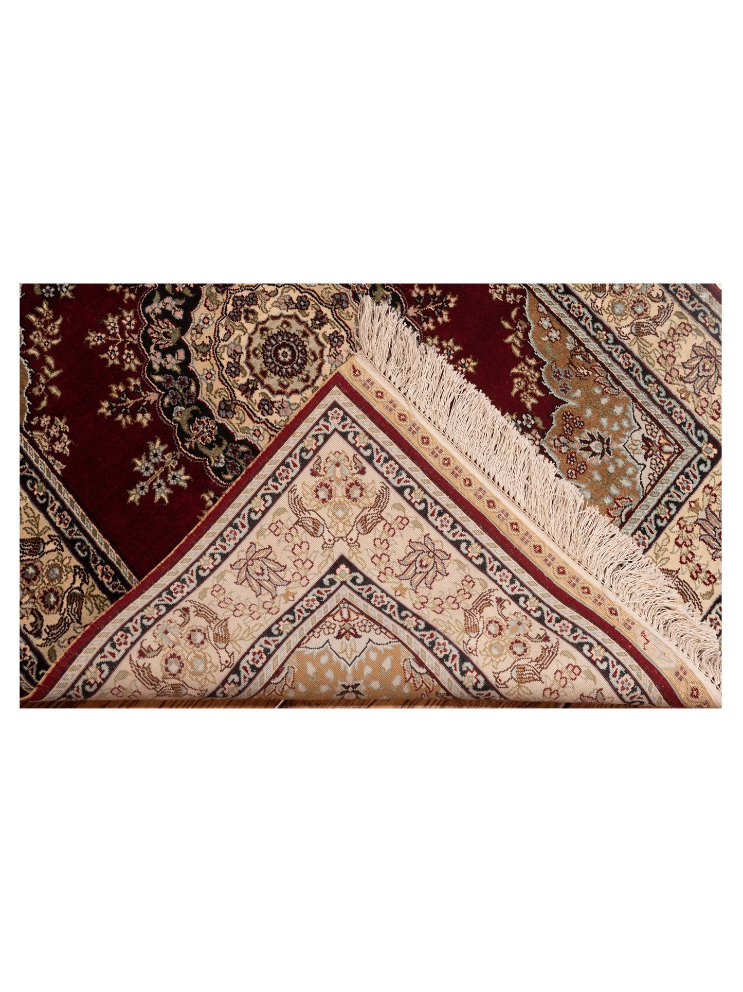 Pure Silk 118060 Red Ivory 2.7x10 Hand Knotted Rug