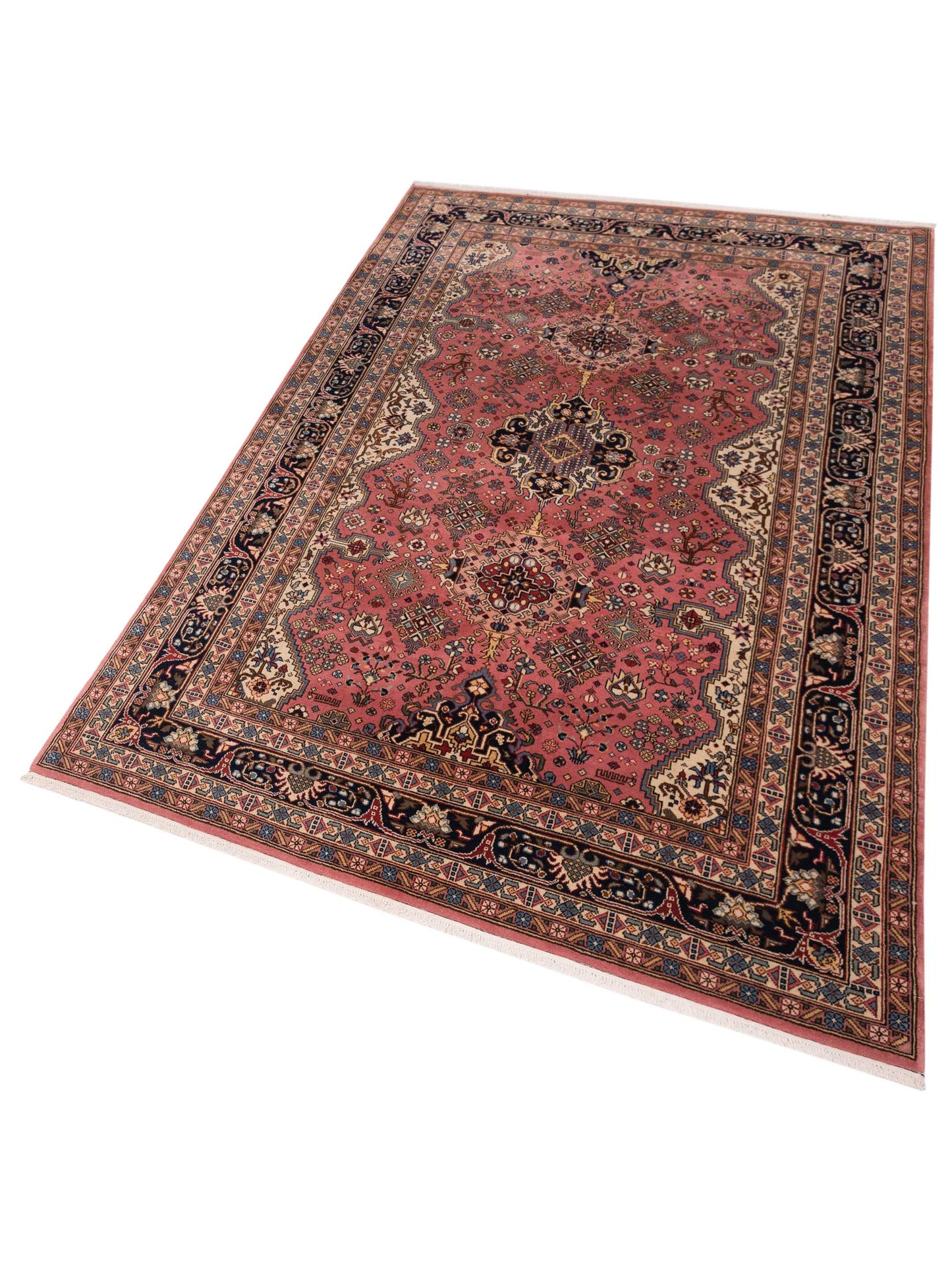 Crown 147788 Pink Navy 6.7x10.1 Hand Knotted Rug